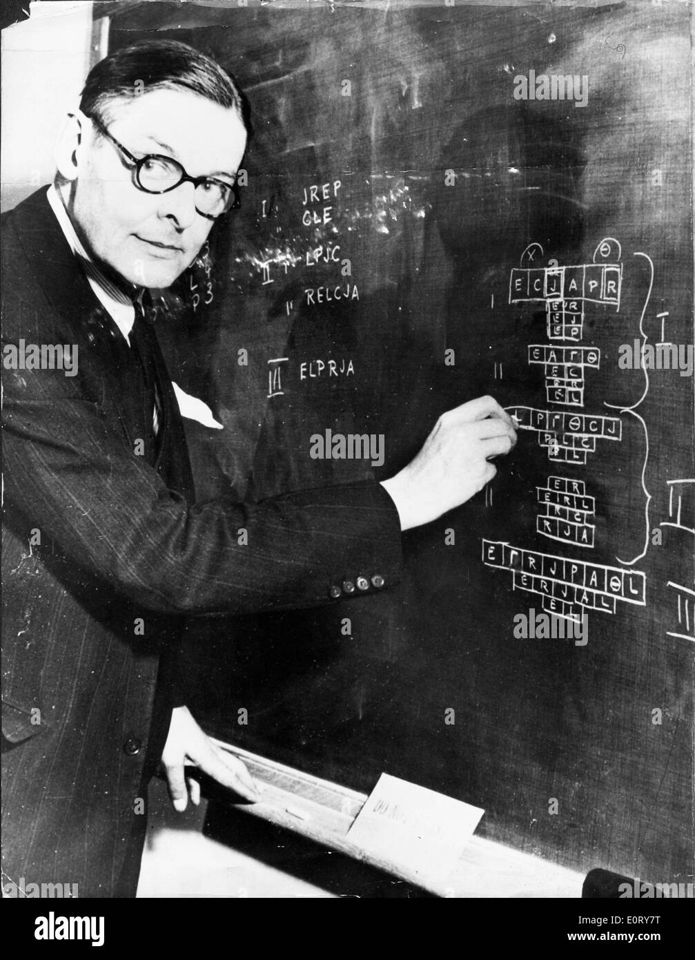 S. Eliot poète l'enseignement d'une classe Banque D'Images