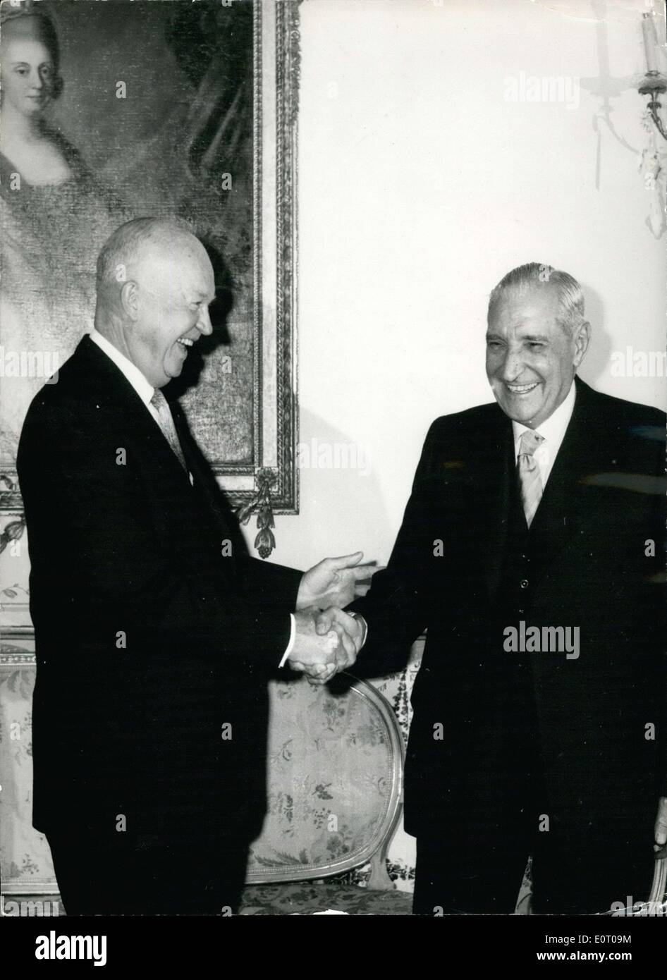 19 mai 1960 - ent Eisenhower & Professeur Oliveira Salazar, Lisbonne Banque D'Images