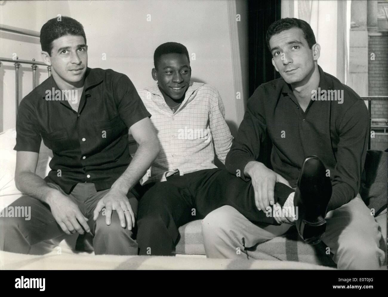 Juin 06, 1960 - Les meilleurs joueurs de football au monde : Ney, Pel ?, et Mauro Banque D'Images