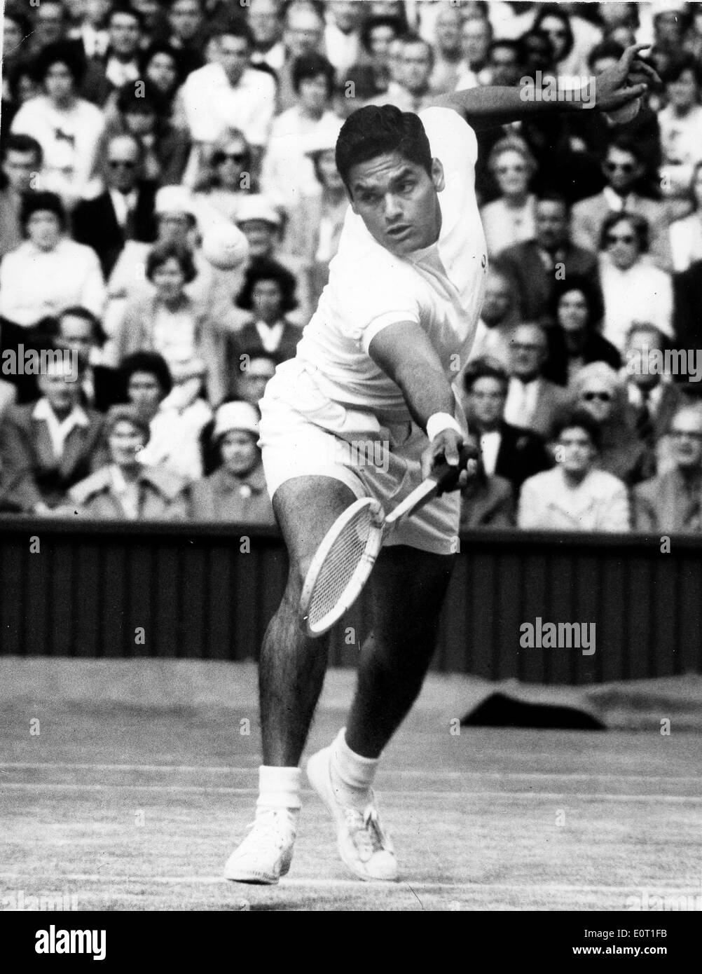 Tennis Player Ramesh Krishnan pendant un match de Wimbledon Banque D'Images
