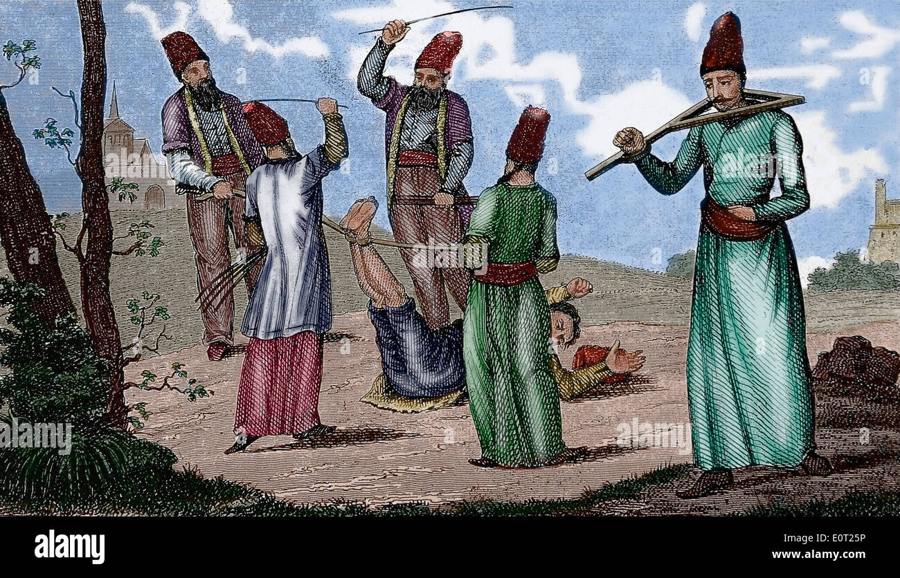 Histoire.18ème siècle. L'empire perse. Peines persan .Gravure. (Plus tard.). Banque D'Images