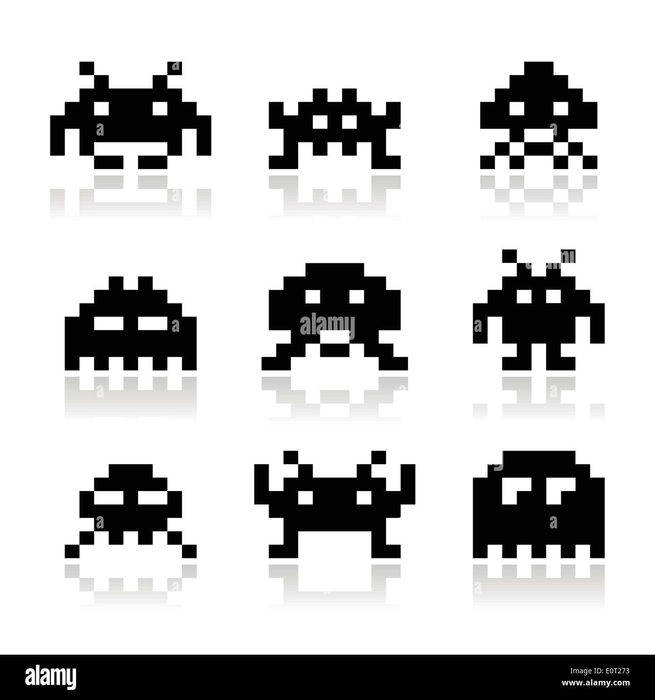 Space invaders Banque d'images noir et blanc - Alamy