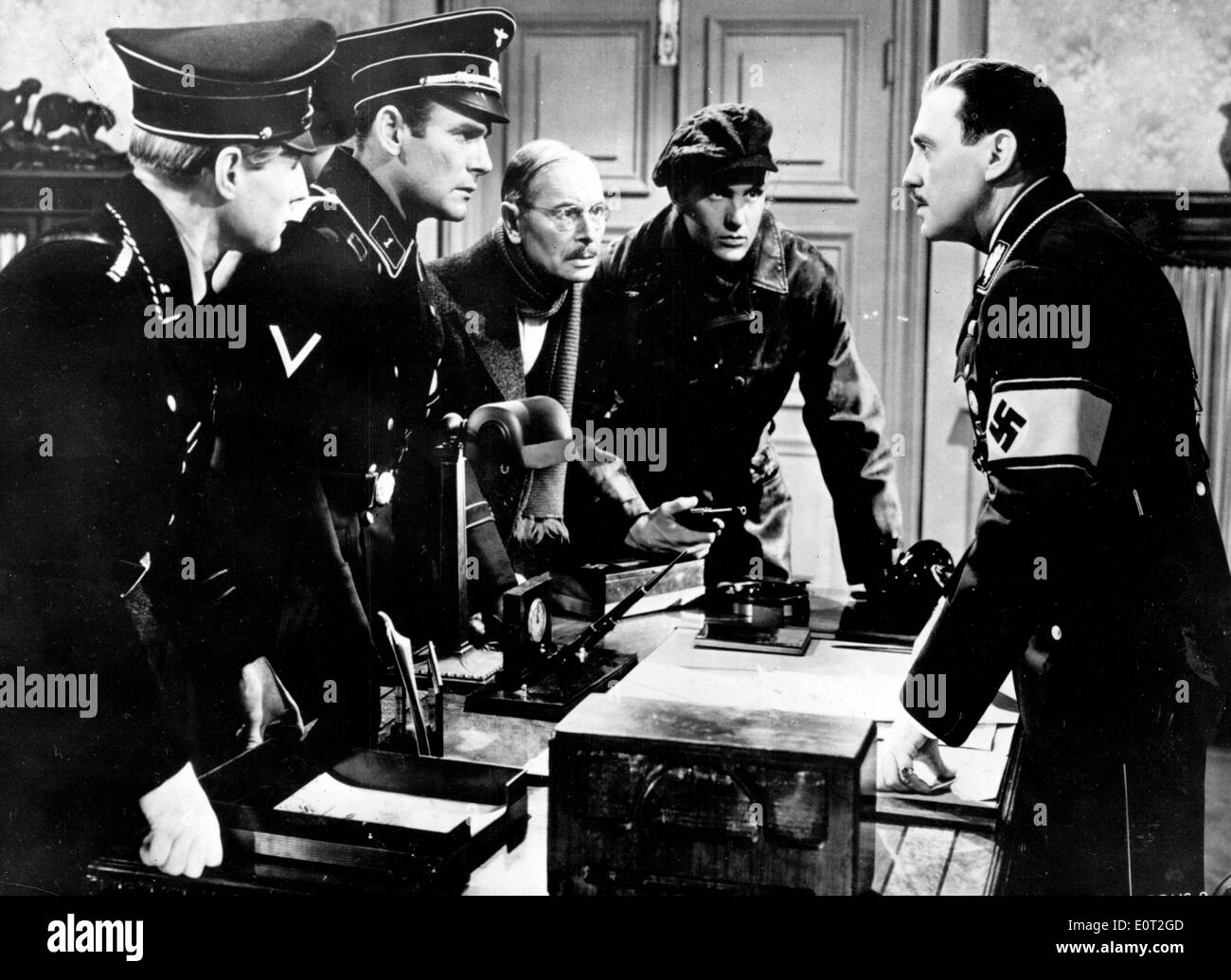 Jack Benny et co-stars dans une scène d'un film Banque D'Images