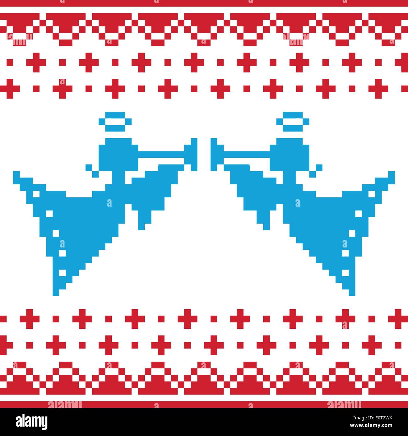 Carte de Noël tricoté angles vecteur sur seamless background Illustration de Vecteur