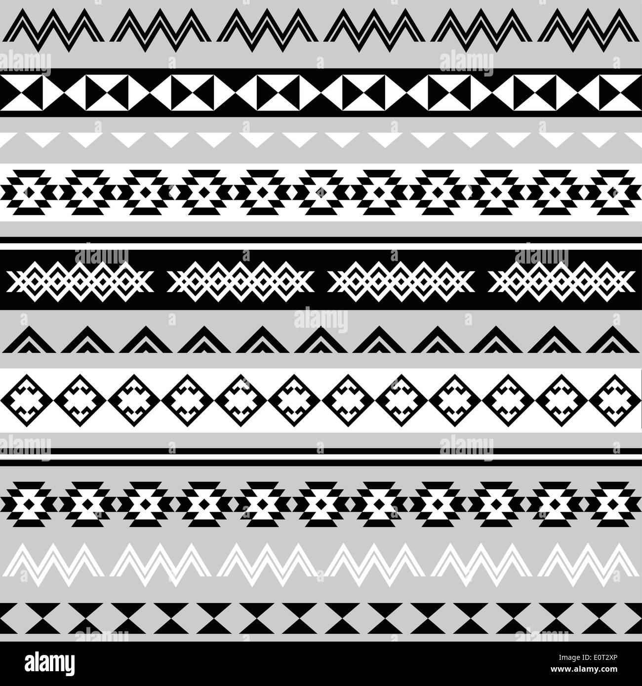 Aztèque Tribal Motif rose et bleu transparent Illustration de Vecteur