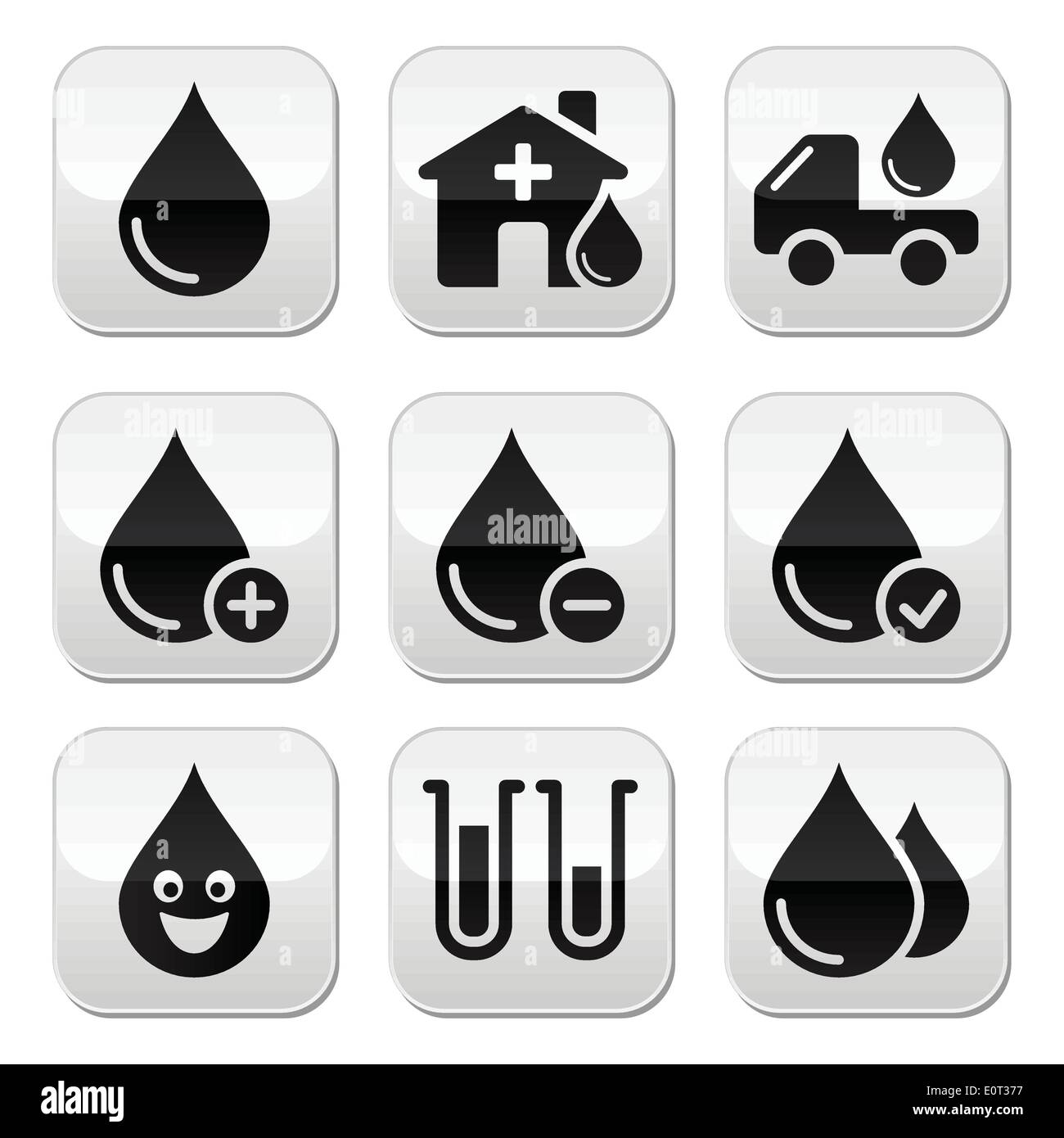 Vector set boutons de don du sang Illustration de Vecteur