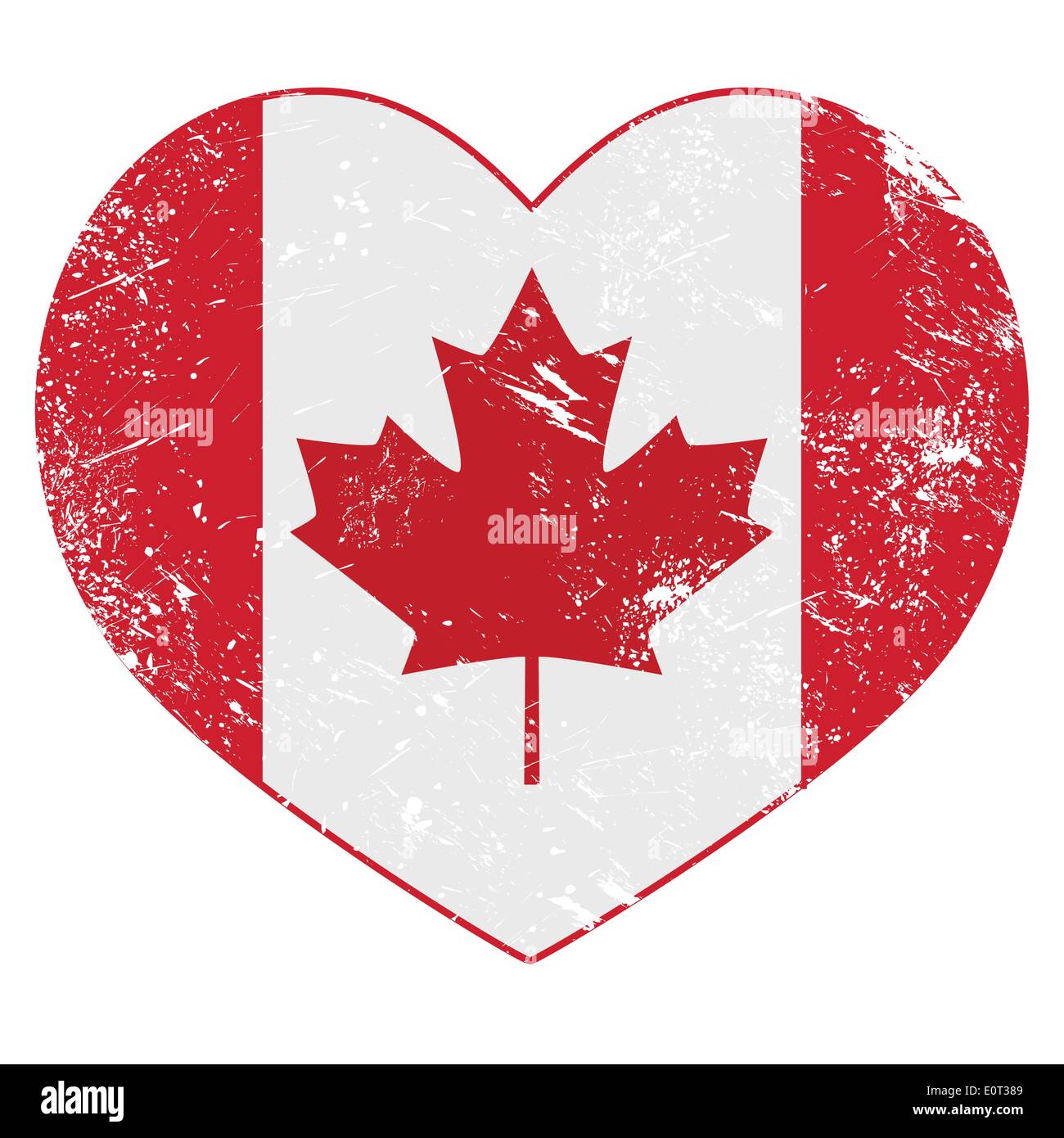 Canada coeur drapeau rétro Illustration de Vecteur