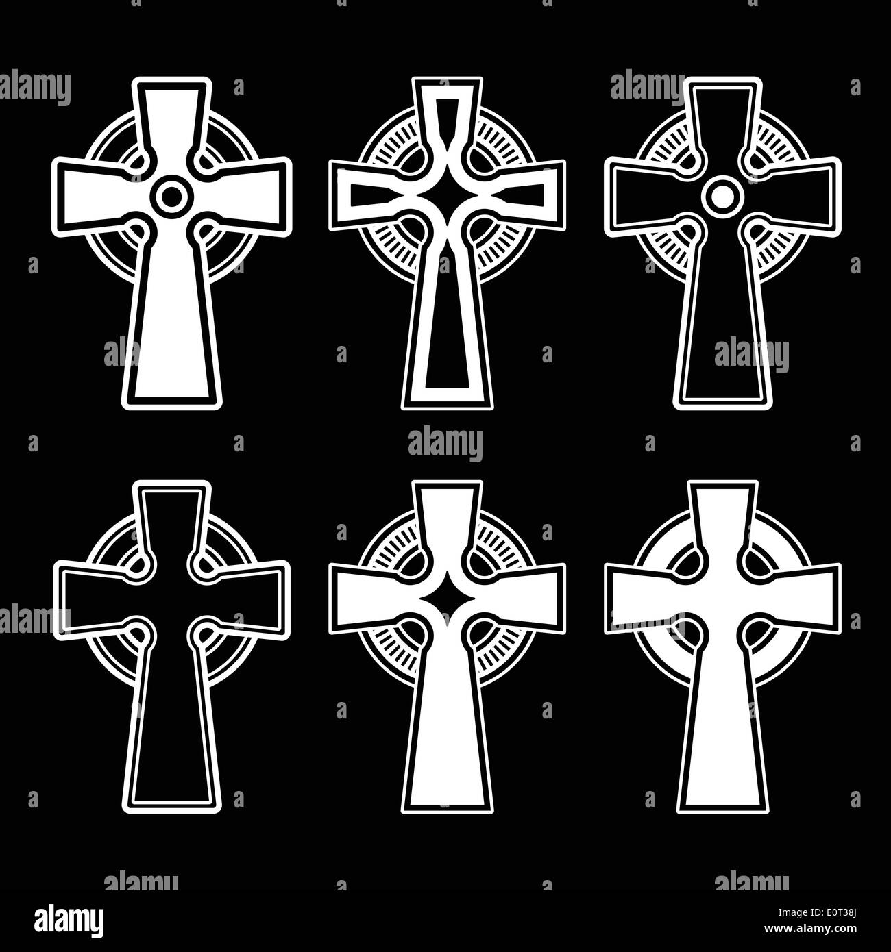 Croix celtique irlandaise, écossaise signe vecteur sur noir Illustration de Vecteur