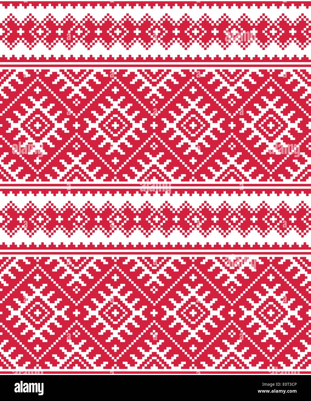 Ukrainian folk transparente rouge motif de broderie ou d'impression Illustration de Vecteur