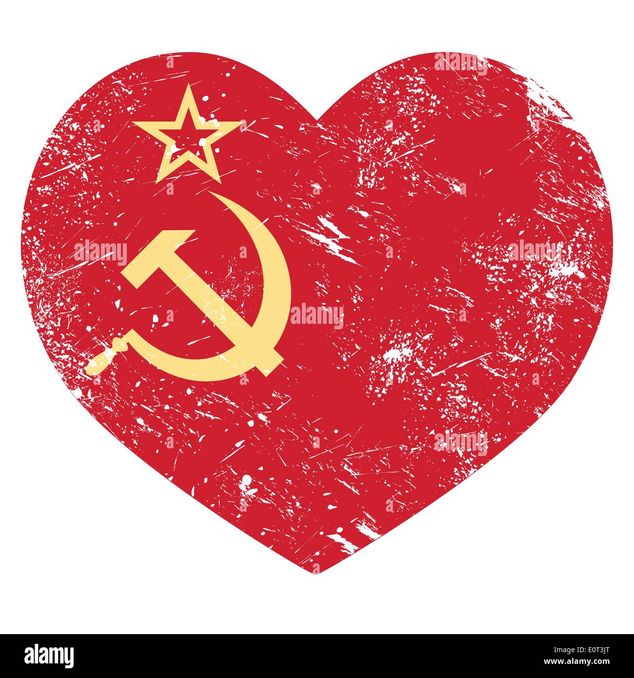 Le communisme URSS - union Soviétique drapeau coeur rétro Illustration de Vecteur