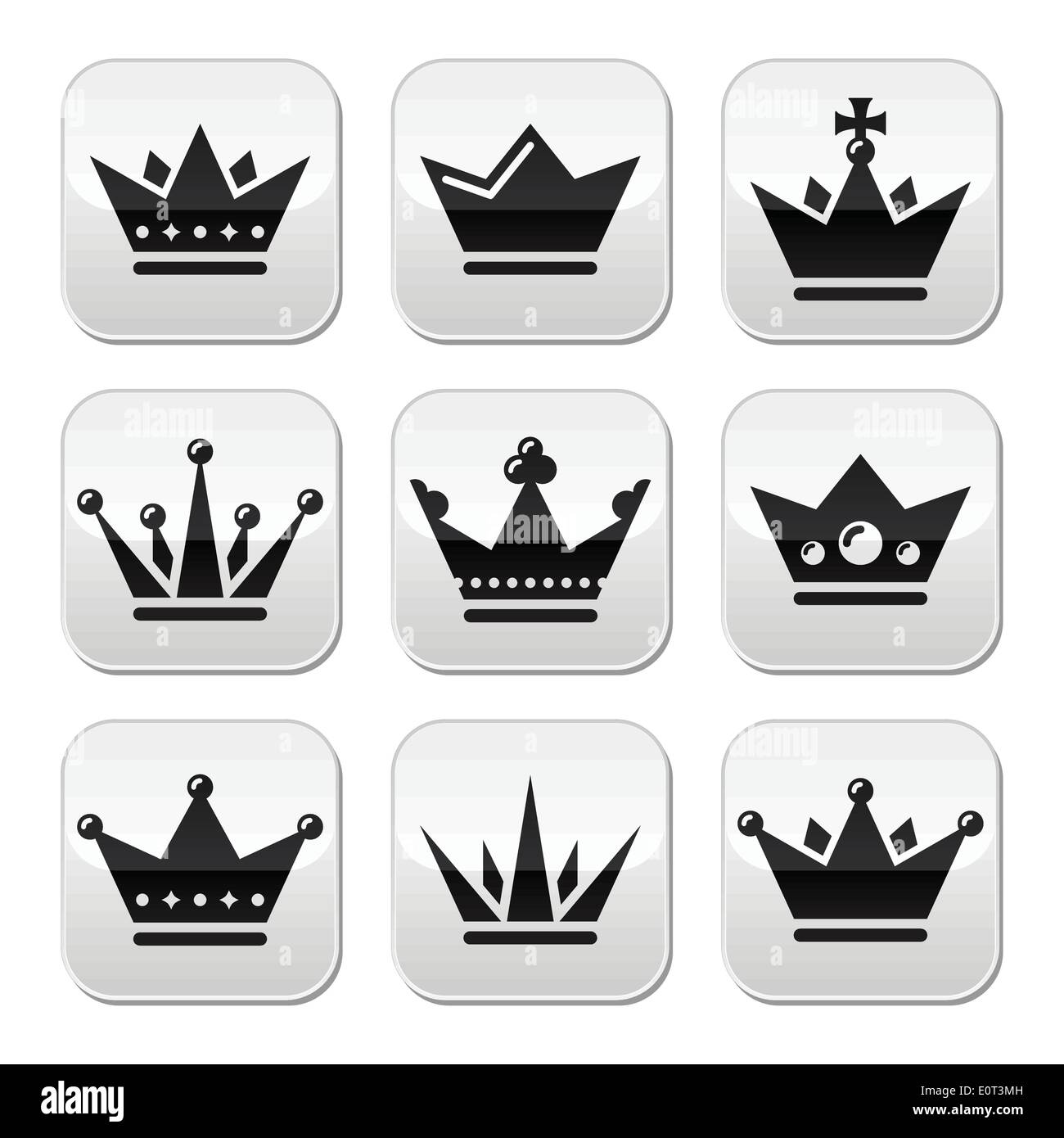 La famille royale, la couronne ensemble des boutons Illustration de Vecteur