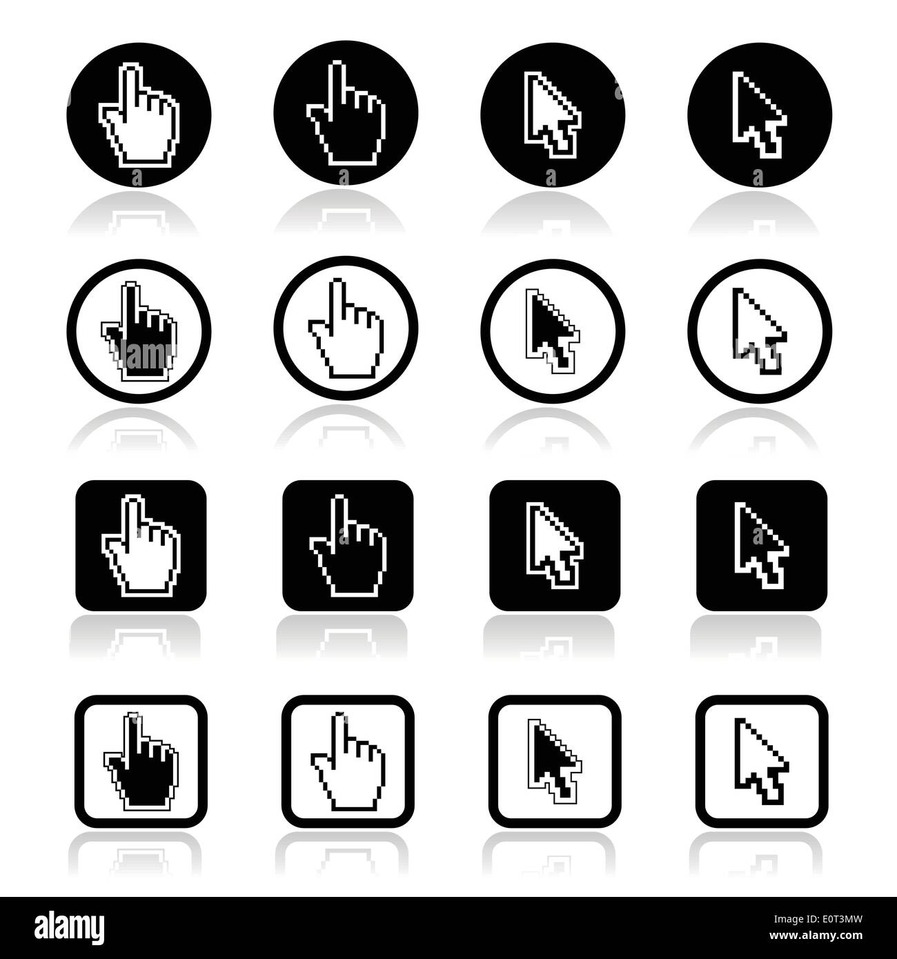 Main et curseur flèche vector icons set Illustration de Vecteur