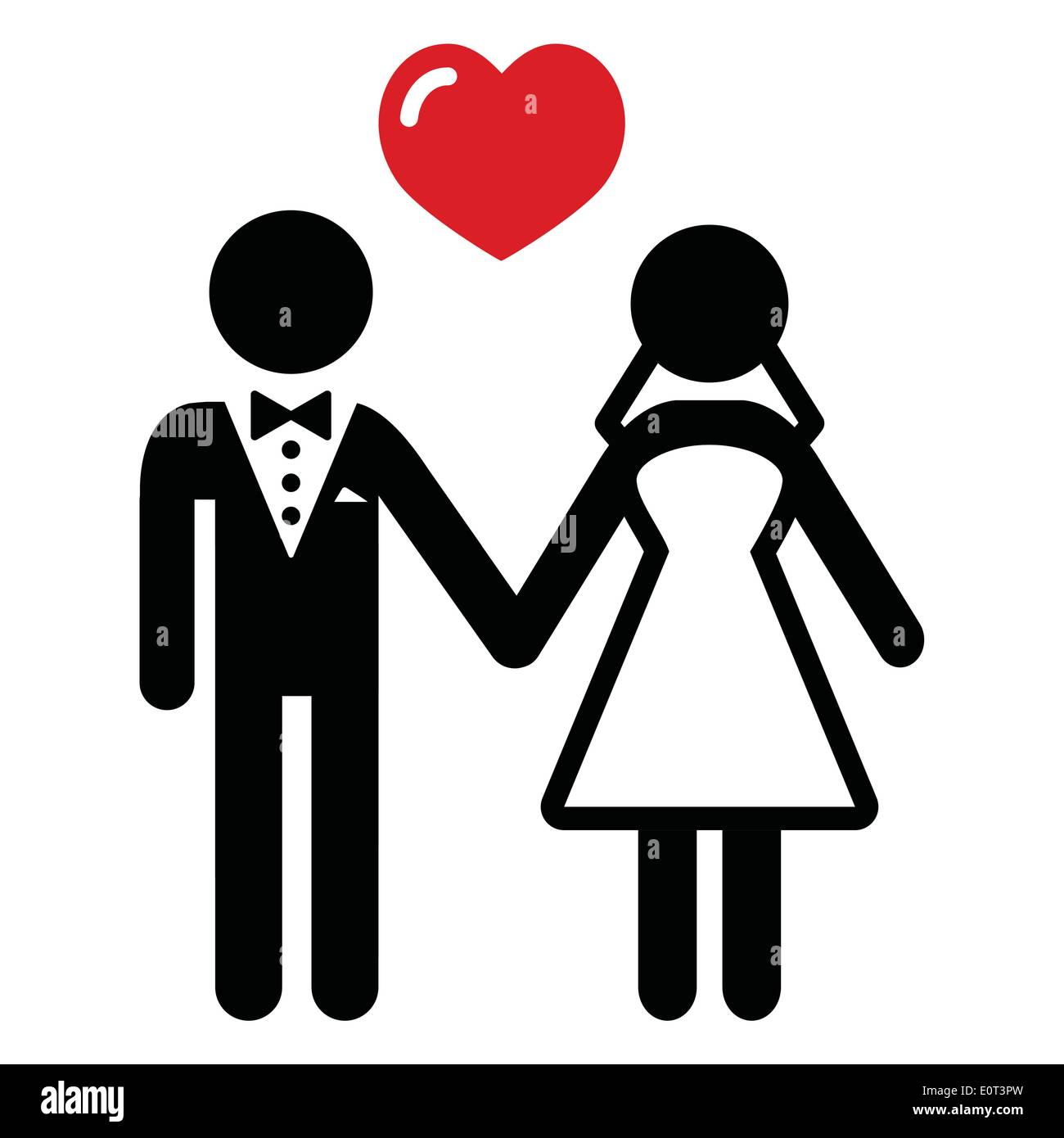 L'icône de couple marié de mariage Illustration de Vecteur