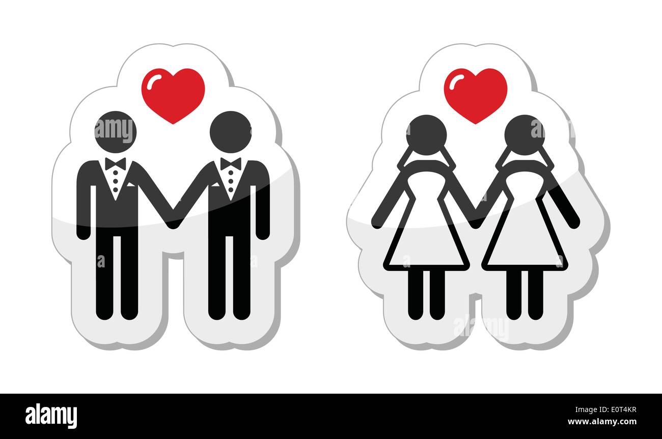 Étiquettes mariage gay Illustration de Vecteur