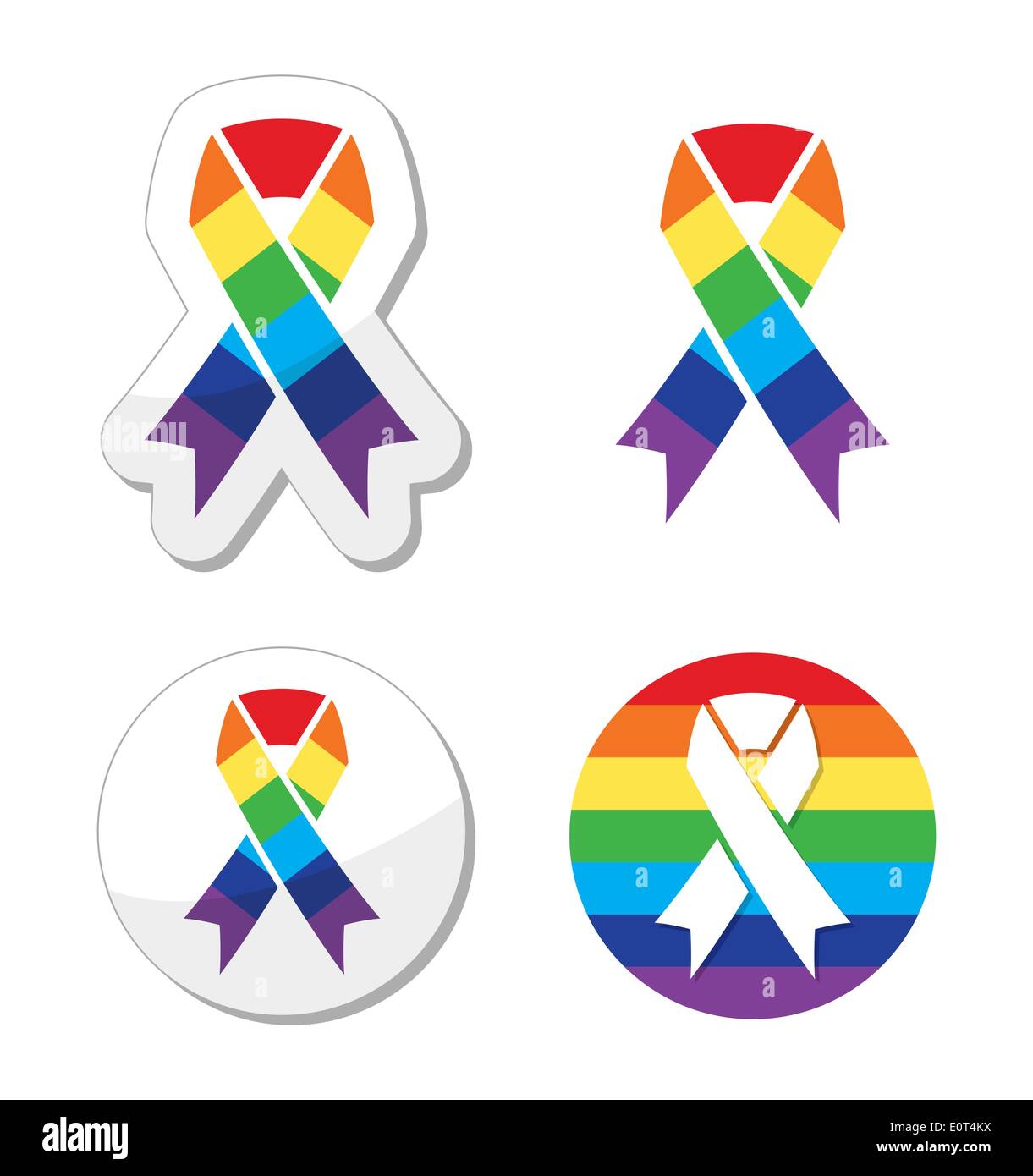 Ruban drapeau arc-en-ciel - symbole de la fierté gay et l'appui à la communauté GLBT Illustration de Vecteur