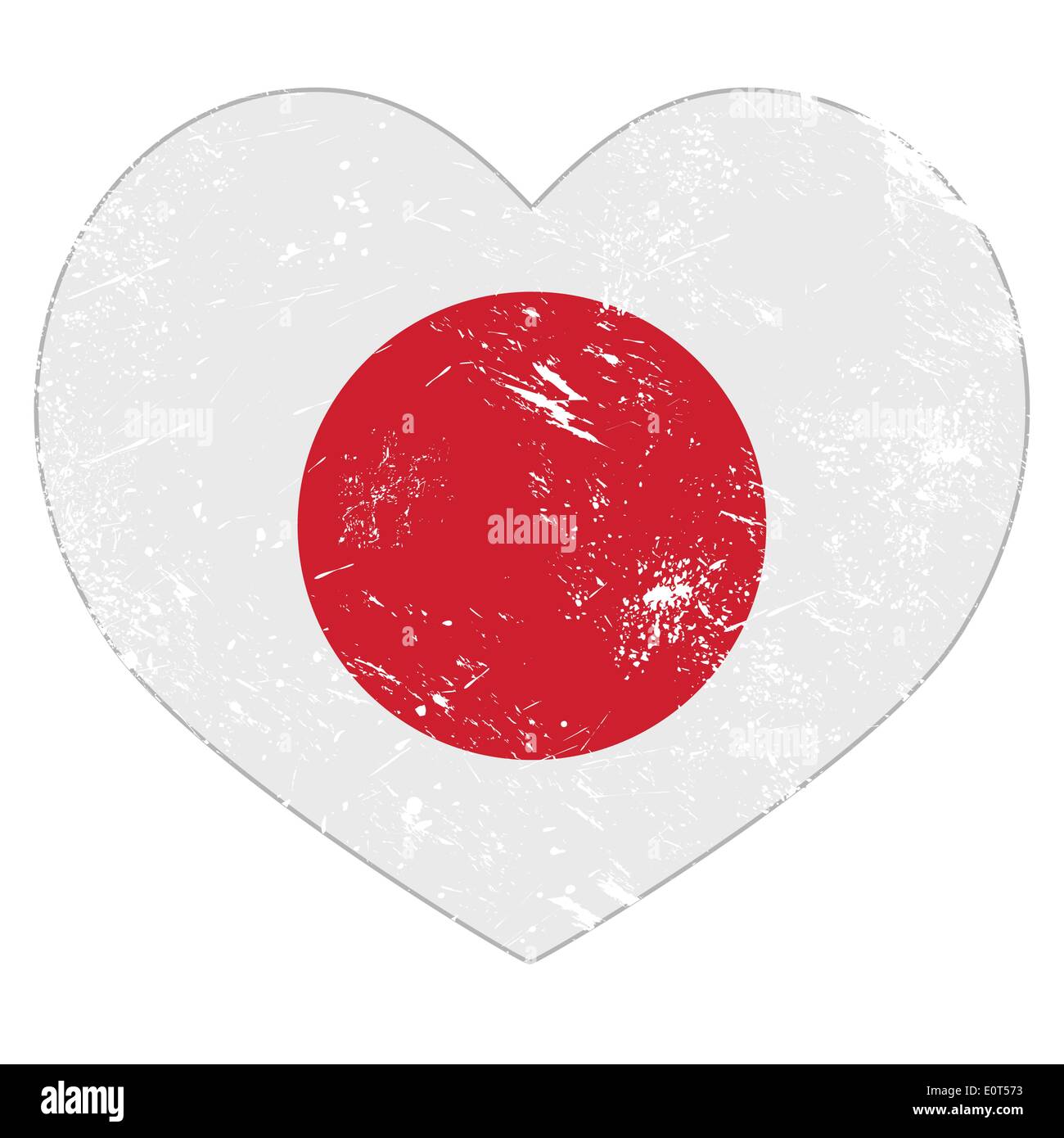 Le Japon retro drapeau en forme de coeur Illustration de Vecteur
