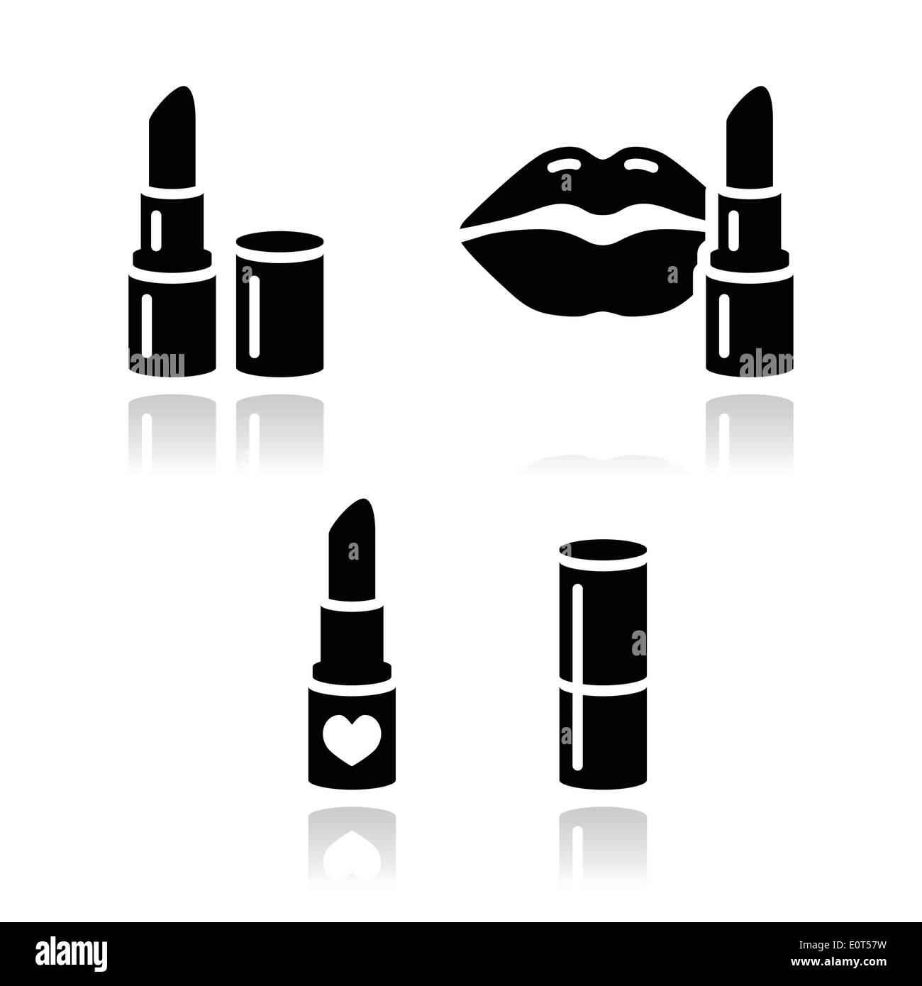 Vecteur de rouge à lèvres avec des réflexions icon set Illustration de Vecteur