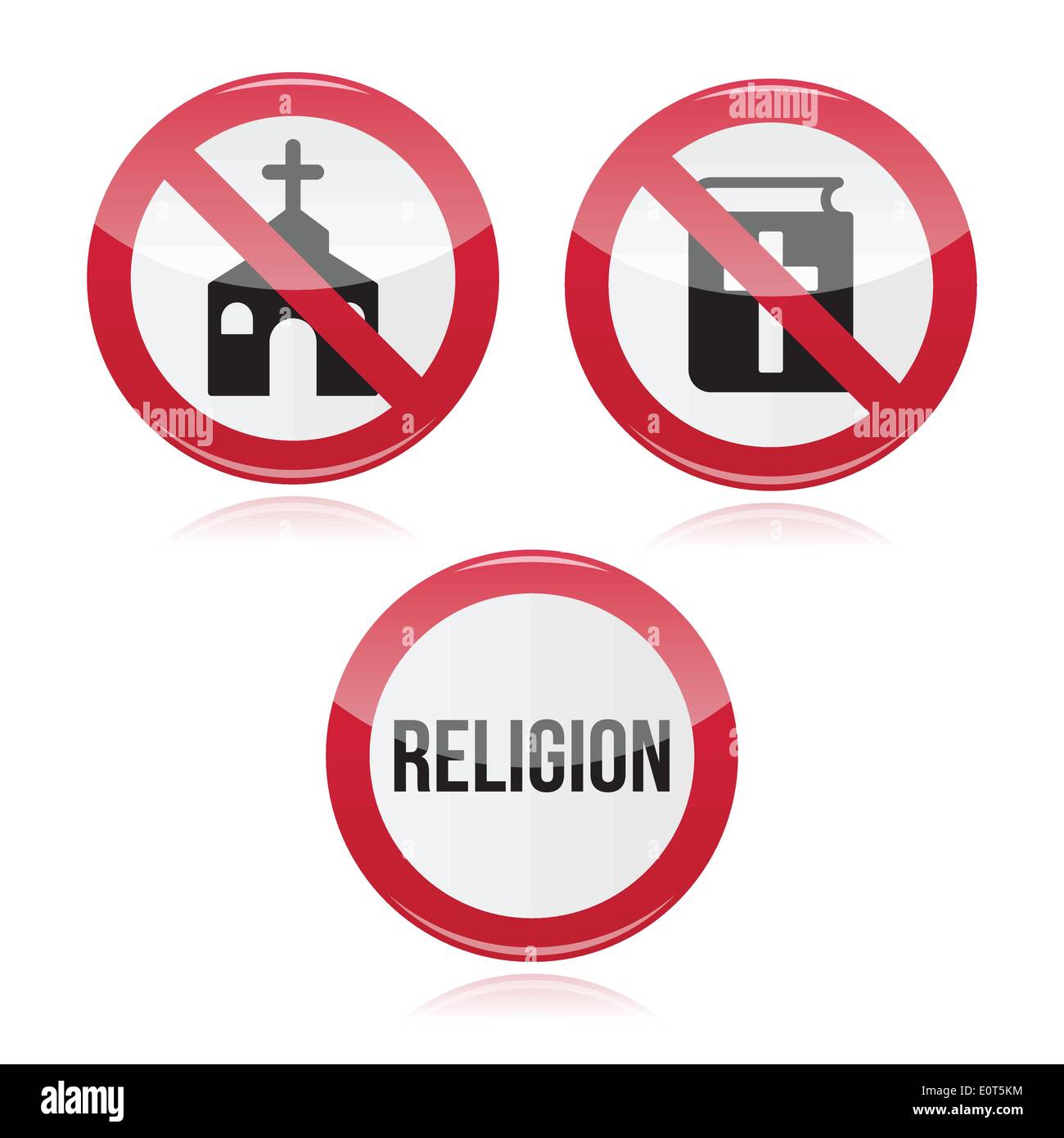 Aucune religion, aucune église, aucun signe d'avertissement rouge bible Illustration de Vecteur Aucune religion, aucune église, aucun signe d'avertissement rouge bible Illustration de Vecteur