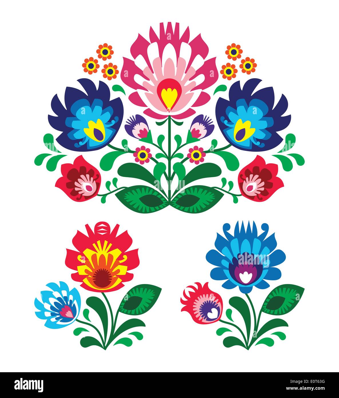 Motif floral broderie folklorique polonais Illustration de Vecteur