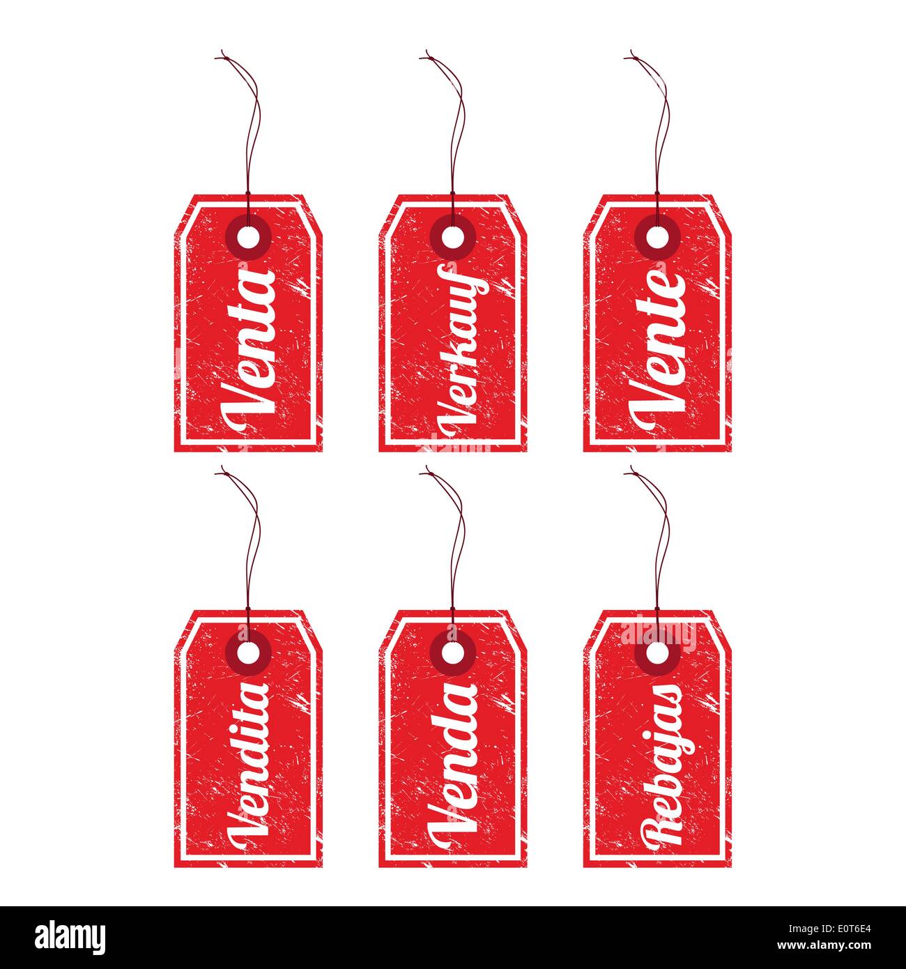 Tags : retro vente dans différentes langues Illustration de Vecteur