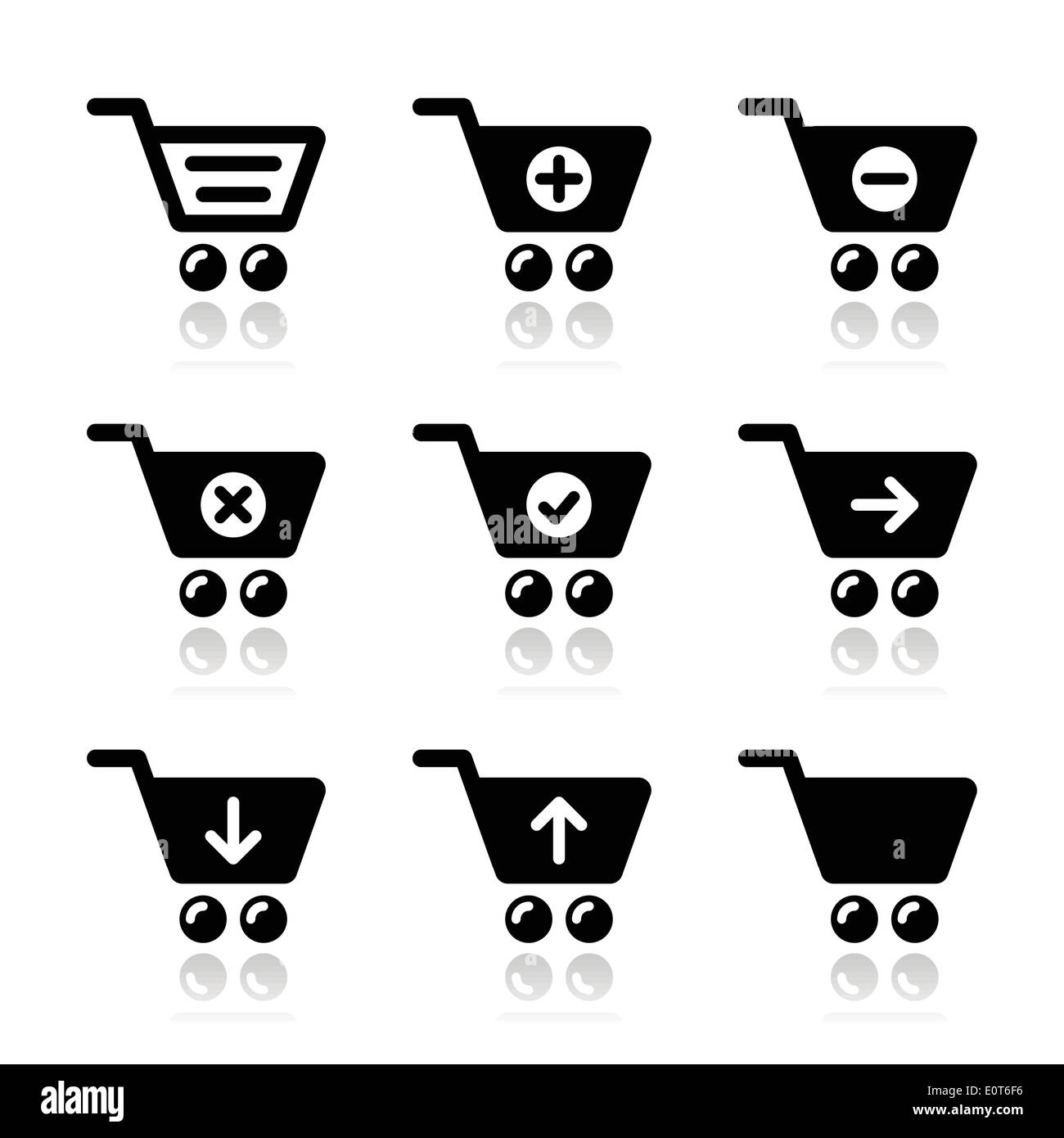 Panier vector icons set Illustration de Vecteur