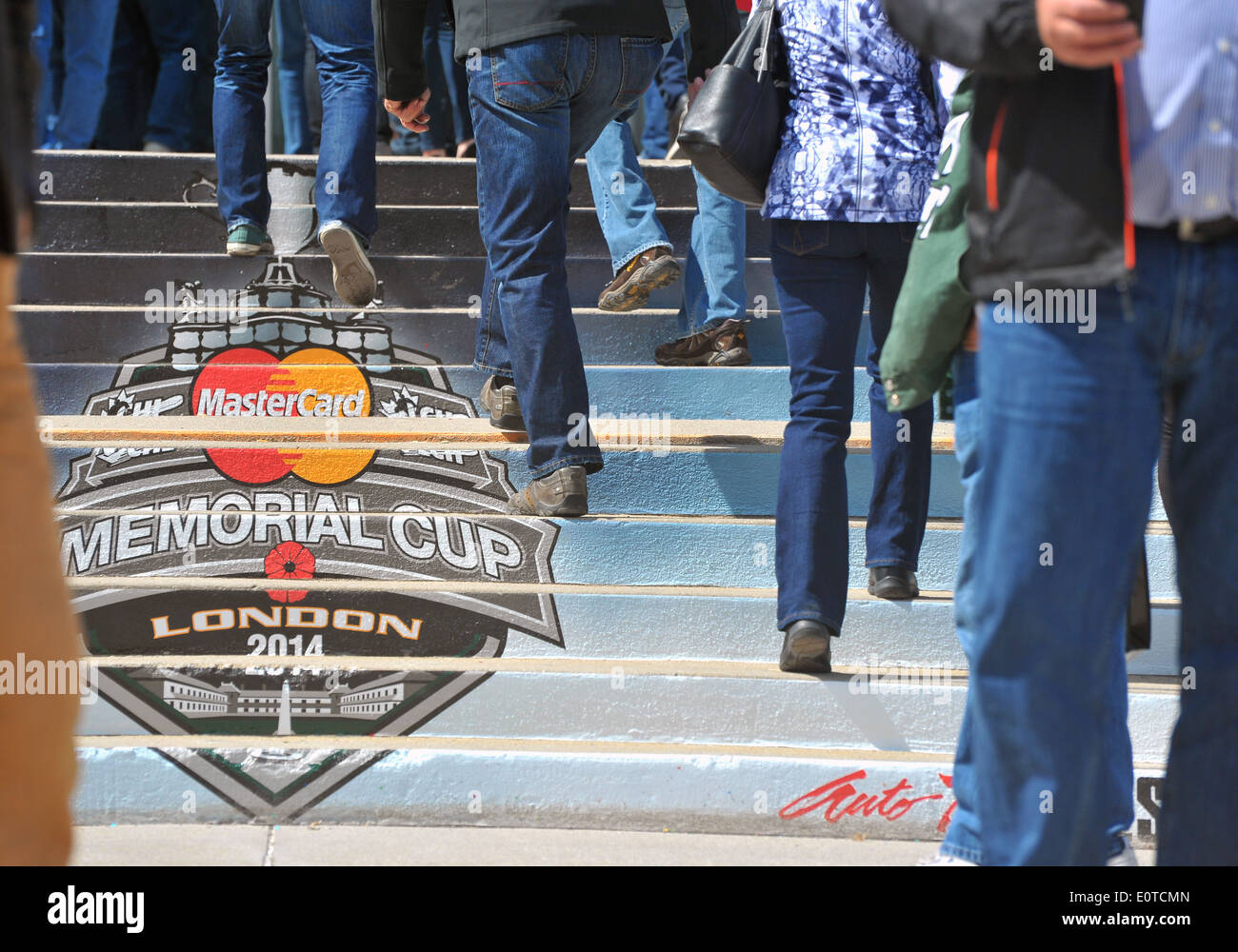 Le tournoi de la Coupe Memorial hébergé par London (Ontario) en 2014. Banque D'Images