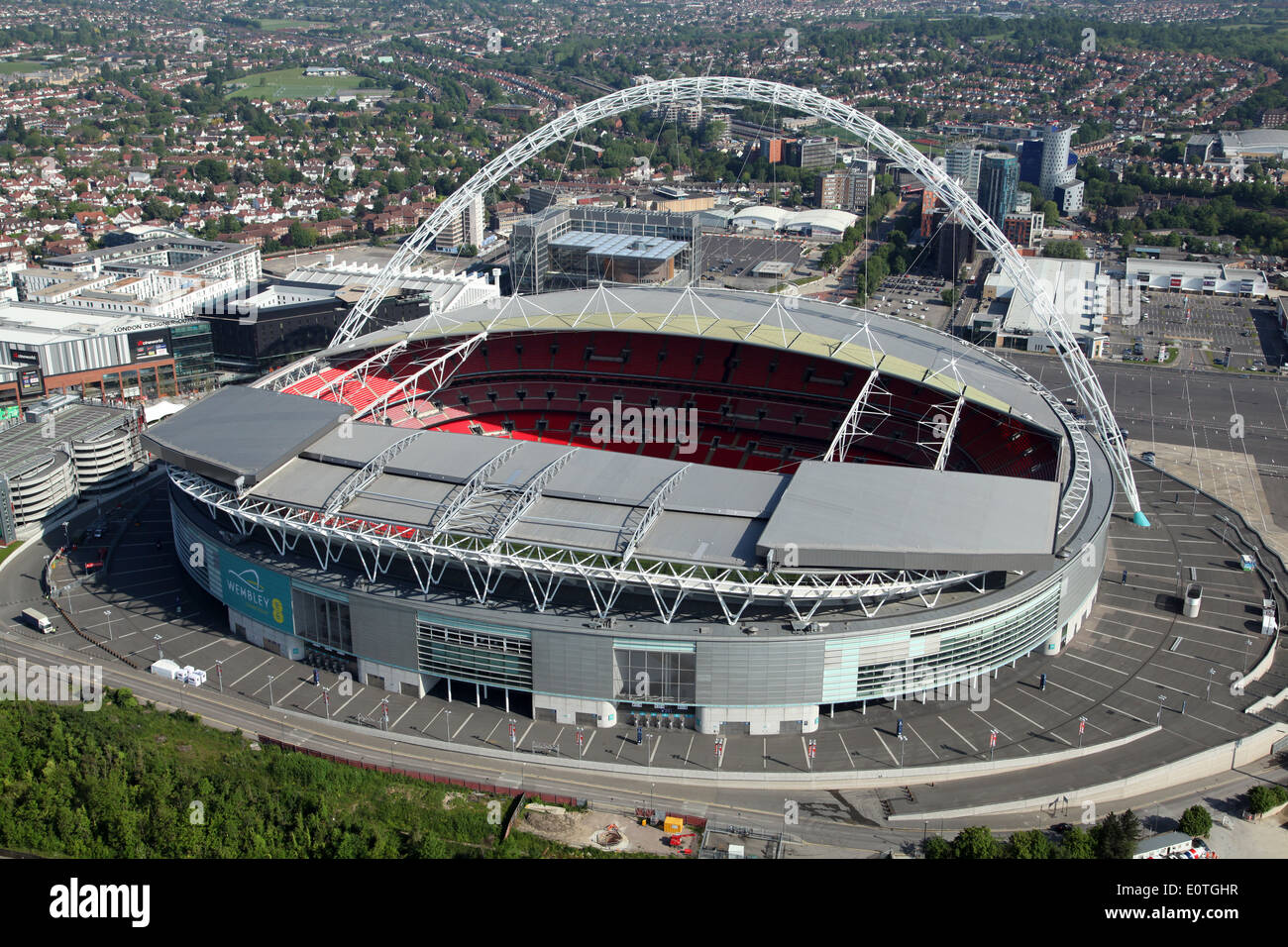 Vue aérienne du stade de Wembley, Londres, UK Banque D'Images