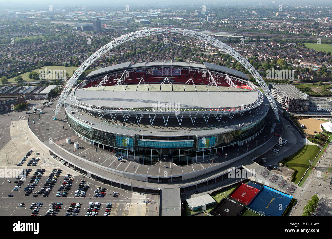 Vue aérienne du stade de Wembley, Londres, UK Banque D'Images