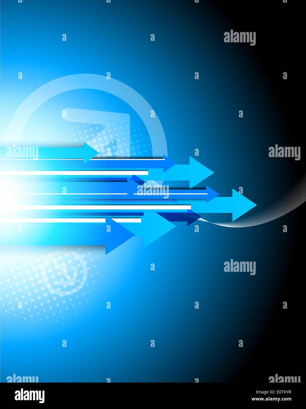Arrière-plan avec des flèches de couleur bleu Banque D'Images