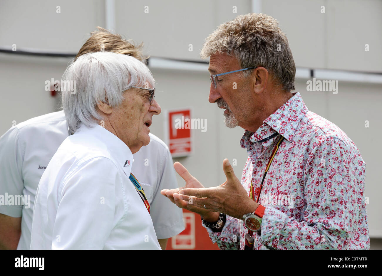 La formule un Grand Prix d'Espagne 2014 ---- Patron de Formule 1 Bernie Ecclestone (GBR) et Eddie Jordan Banque D'Images