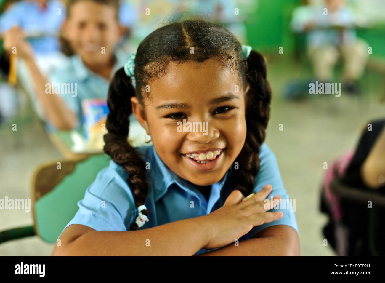 République dominicaine l'apprentissage des enfants dans une classe de Abreu, à côté de Playa Grande, 120 km à l'Est de Puerto Plata. Banque D'Images
