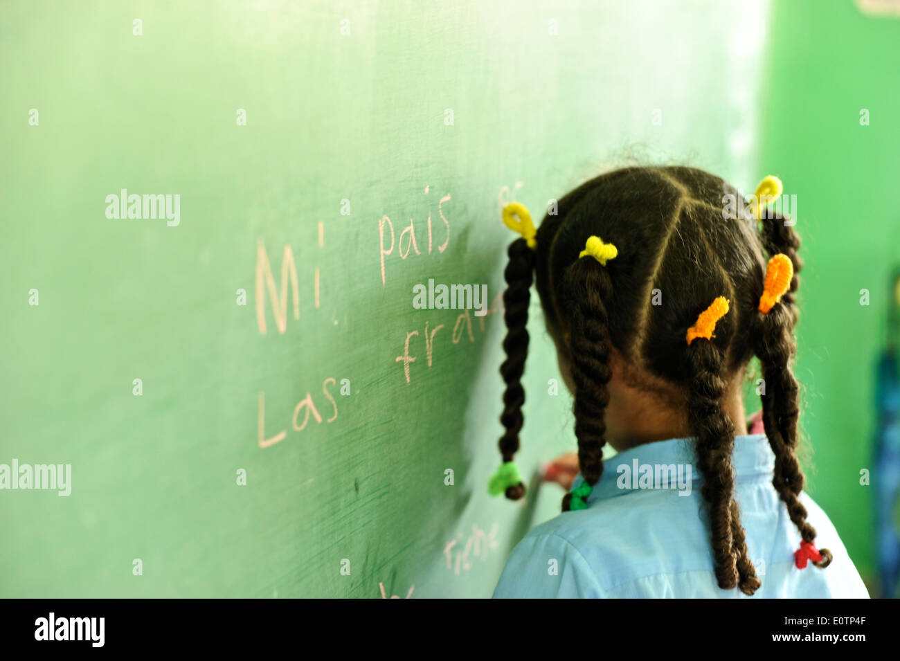 République dominicaine l'apprentissage des enfants dans une classe de Abreu, à côté de Playa Grande, 120 km à l'Est de Puerto Plata. Banque D'Images
