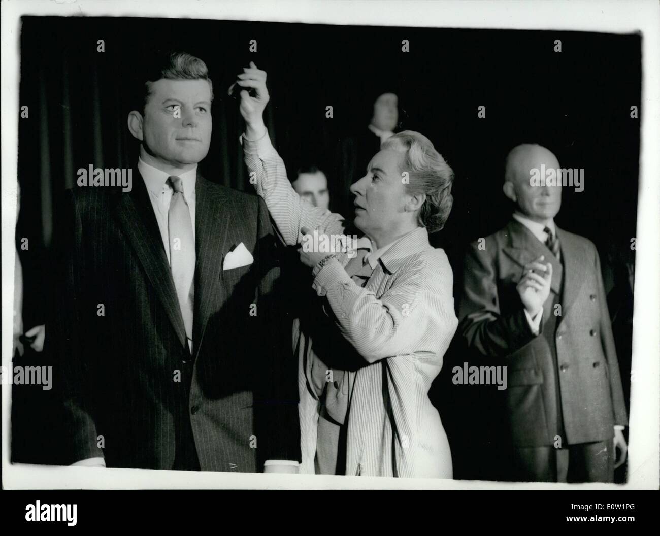 01 janvier 1961 - Le nouveau président élu est installé au musée de cire Madame Tussaud's : une figure de cire de M. Kennedy, Banque D'Images