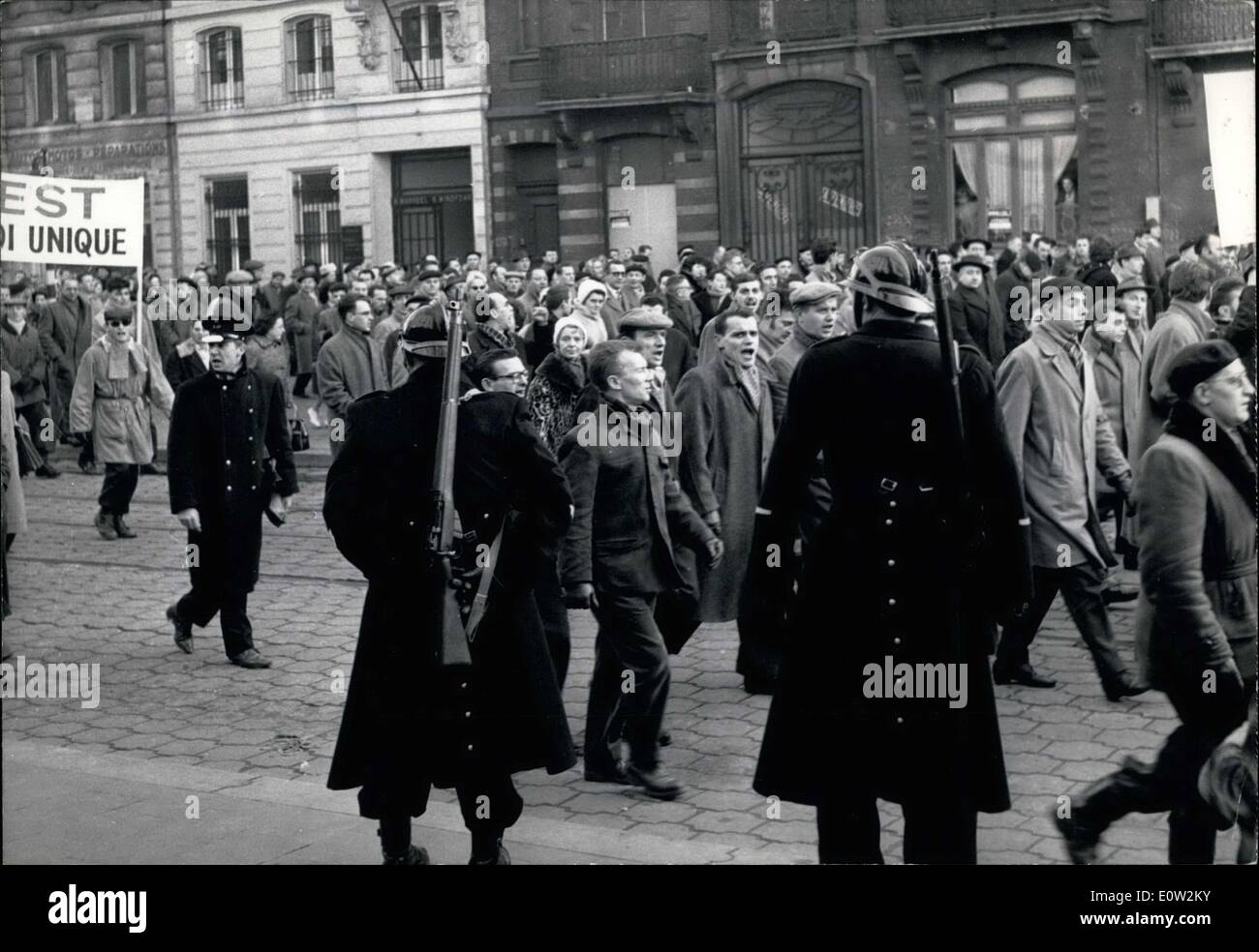 Le 29 décembre 1960 - Grève Générale en Belgique Banque D'Images