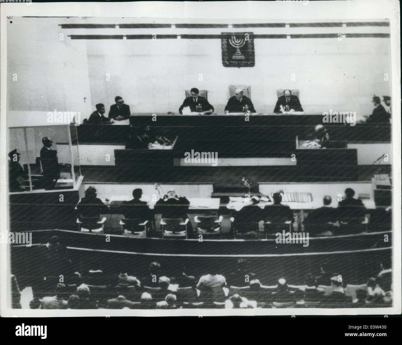 04 avril, 1961 - Ouverture de l'essai - Adolf Eichmann à Jérusalem. Banque D'Images