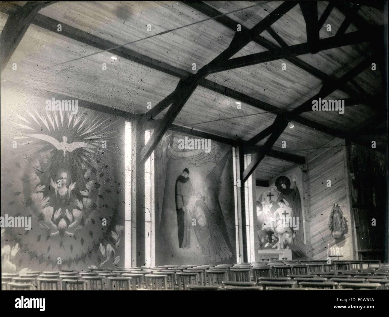 Juillet 27, 1961 - chapelle décorée par Jean-Denis Maillart Banque D'Images