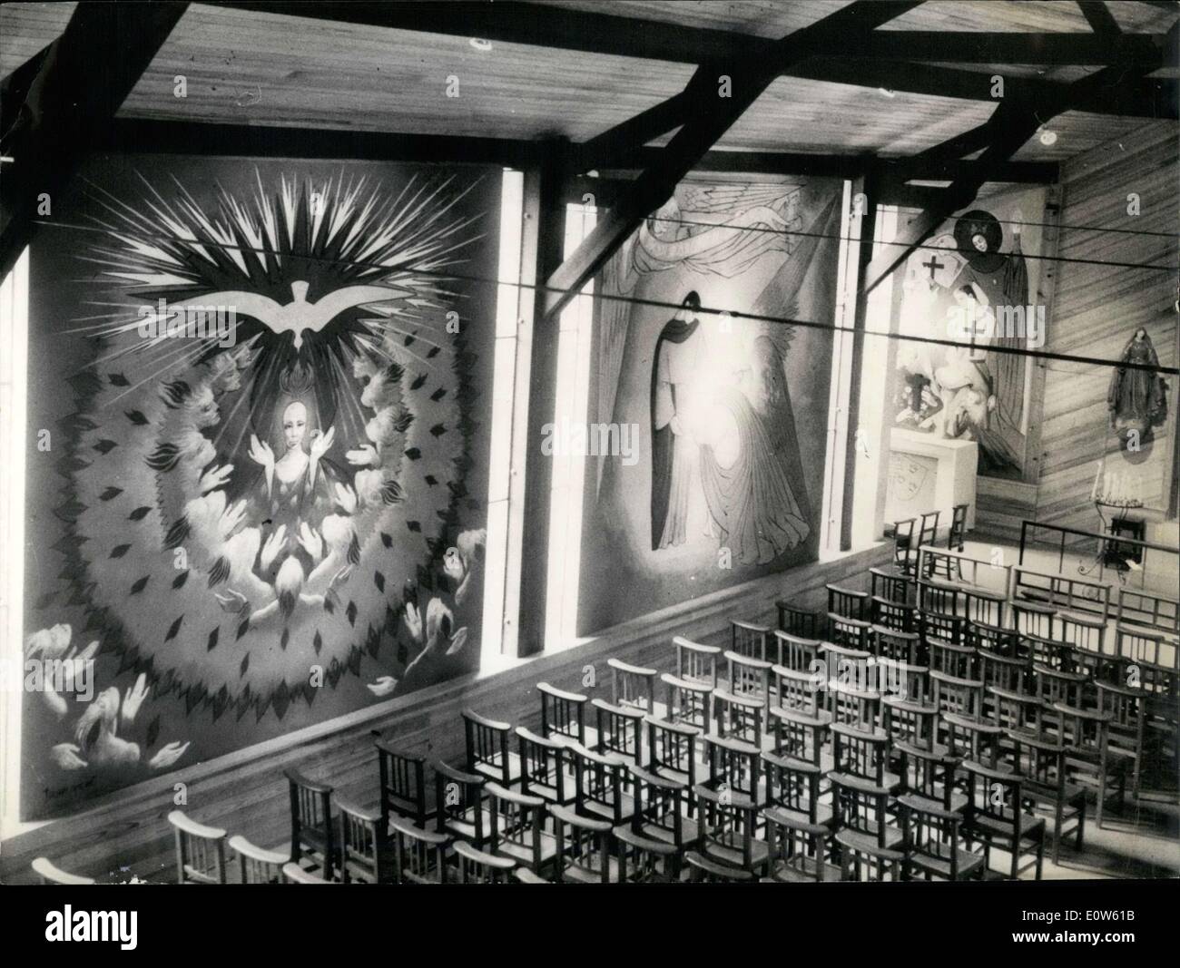 Juillet 27, 1961 - chapelle décorée par Jean-Denis Maillart Banque D'Images