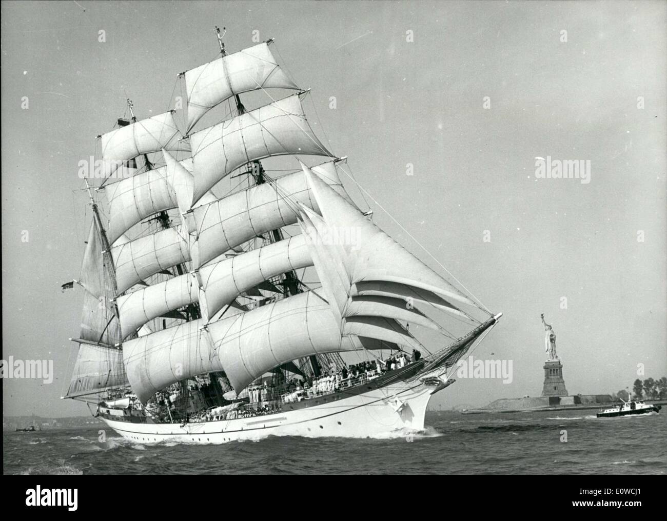 Le 09 mai, 1962 - Sur la photo est le navire-école allemand Gorch Fock. Il est arrivé dans le port de New York pour une visite de plusieurs jours. Banque D'Images