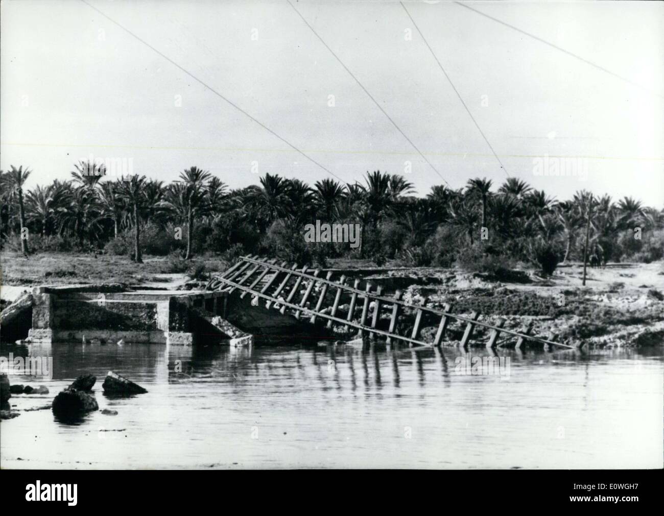 01 déc., 1962 - Les inondations à Gabes, Tunisie Banque D'Images