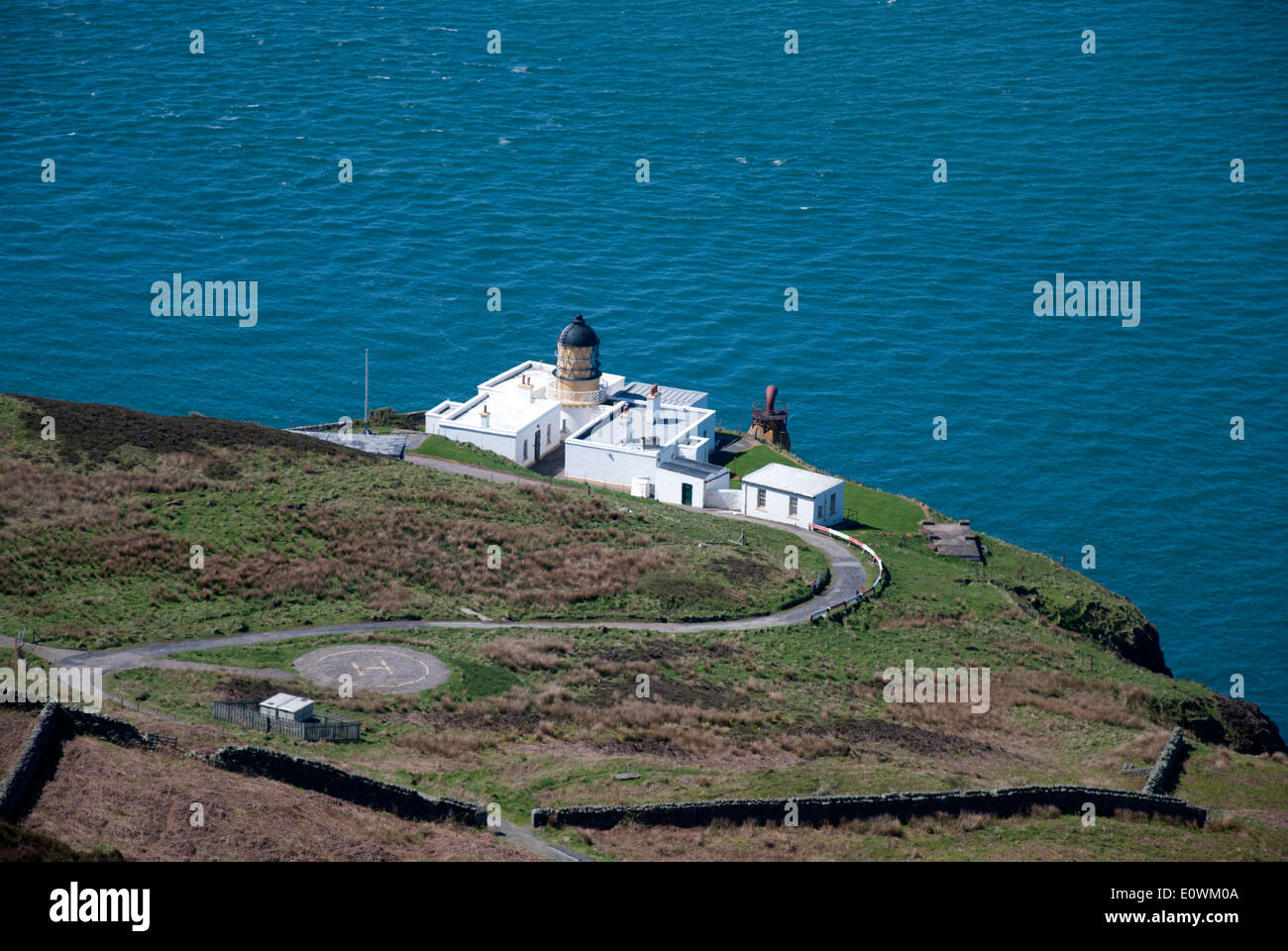 18e siècle peintes en blanc et le Mull of Kintyre Lighthouse Banque D'Images