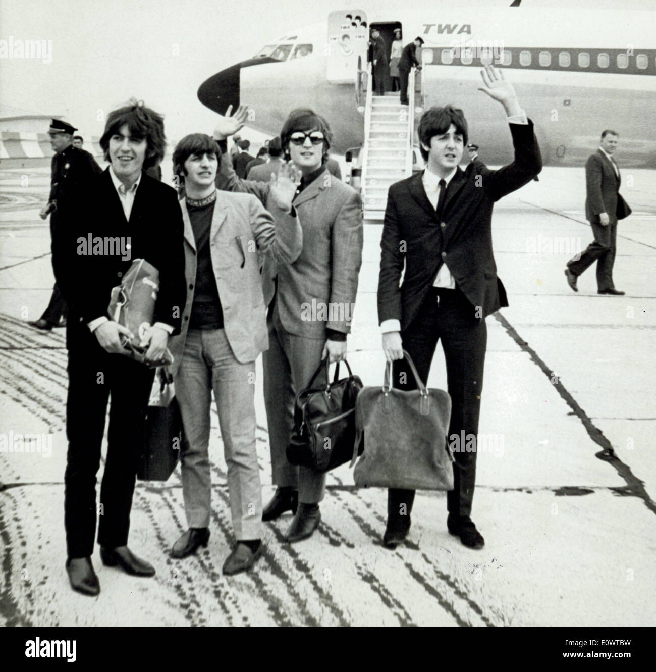 Les Beatles arriver à New York Banque D'Images