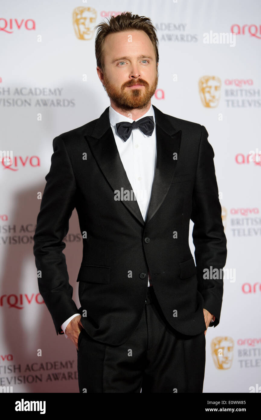 Aaron Paul pose pour les photographes dans les gagnants prix de la British Academy Television Awards. Banque D'Images
