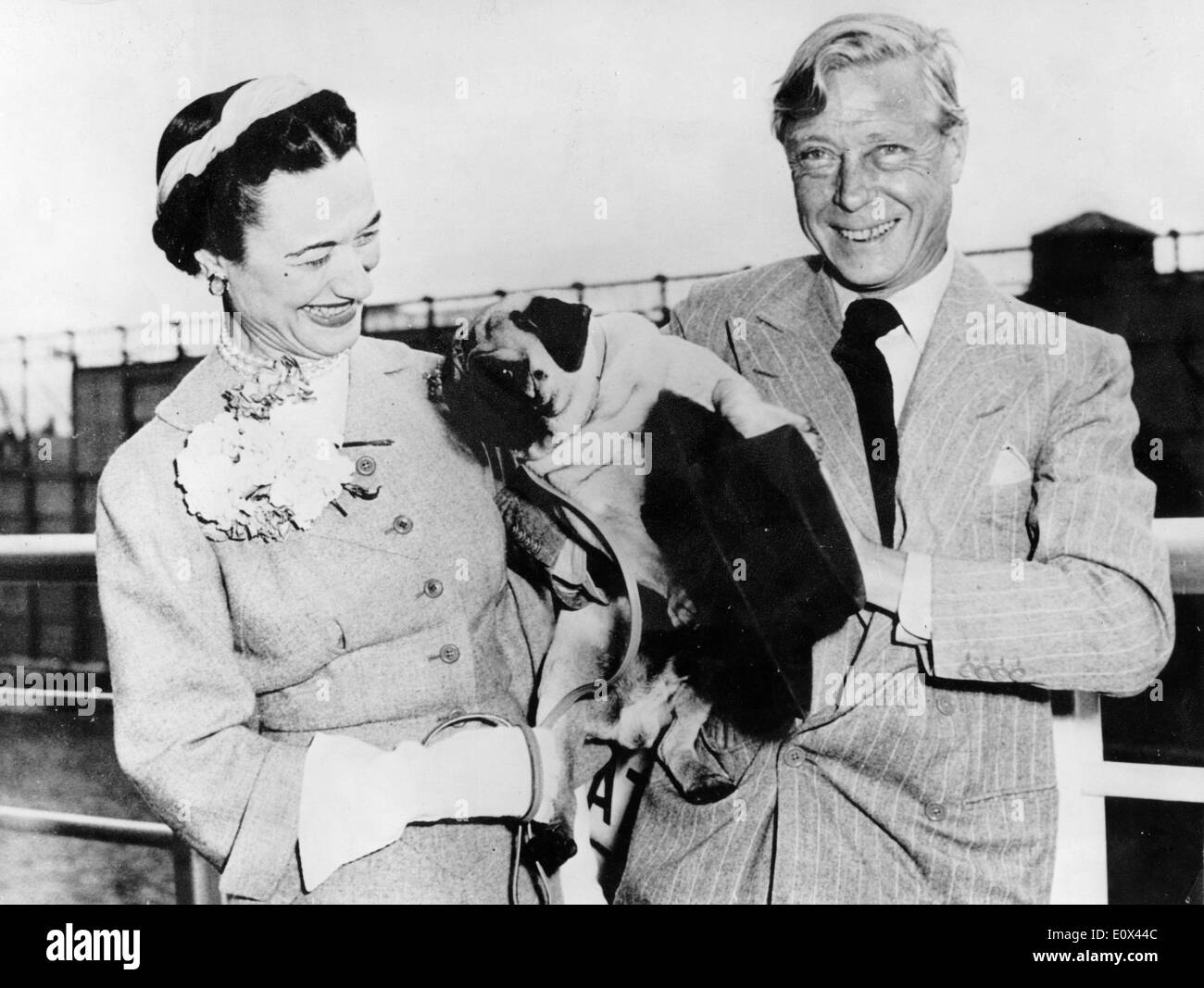 Édouard VIII et épouse Wallis Simpson à bord 'United States' Banque D'Images