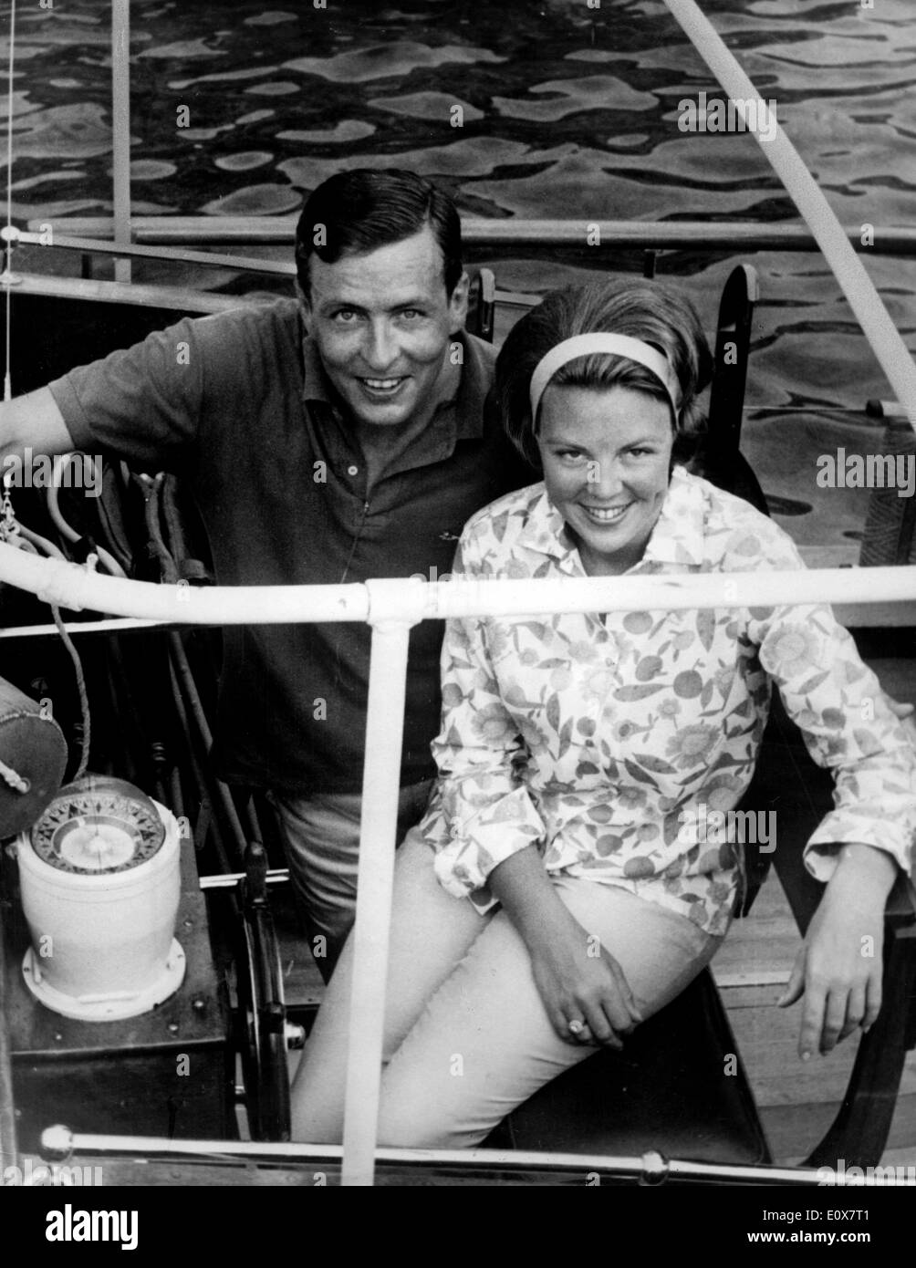 La princesse Beatrix et Claus von Amsberg sur un bateau à Porto Ercole Banque D'Images