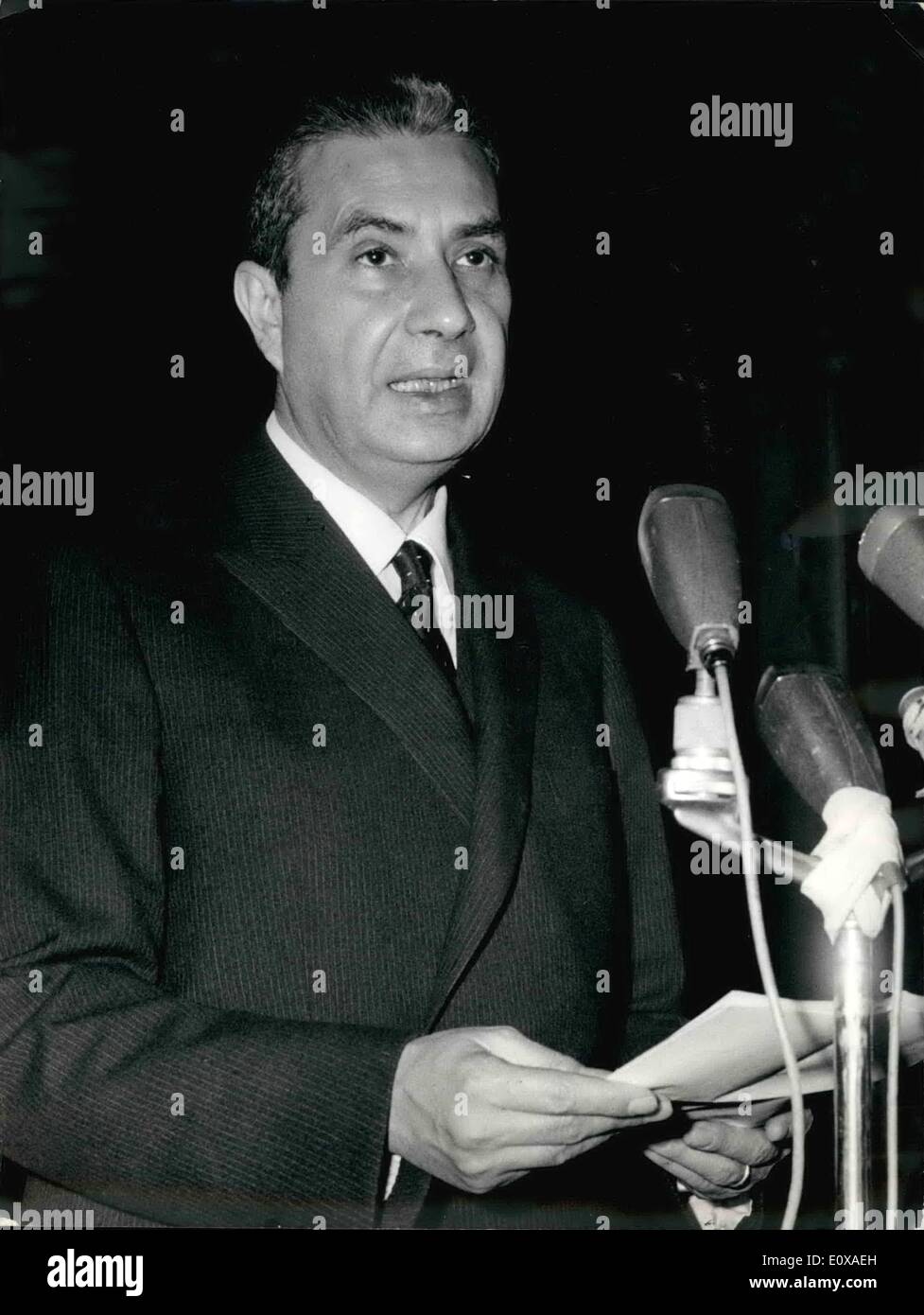 01 janvier 1966 - Rome , 26.1.1966. Mr . Aldo Moro a été appelé par le président Giaseppe Saragat pour le renouvellement du mandat comme premier ministre . Il Banque D'Images