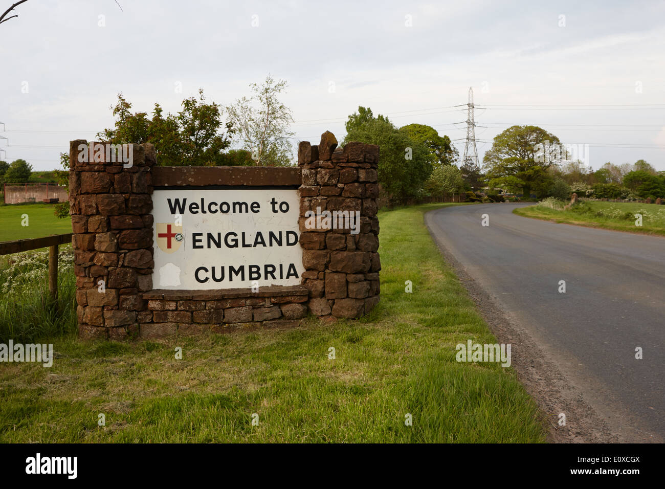 Bienvenue en Angleterre cumbria signe sur l'Écosse Angleterre border Cumbria UK Banque D'Images