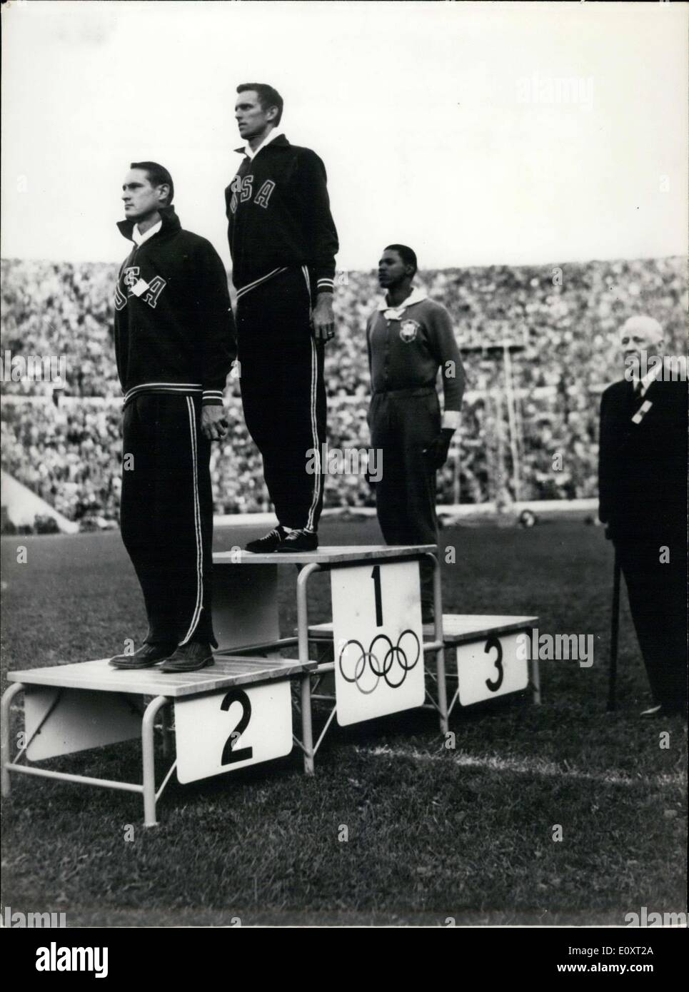 Septembre 01, 1967 - C'est au cours de l'Jeux olympiques de 1952 à Helsinki. Davis de l'USA a gagné l'or, Wiesner des USA a gagné l'argent, et Banque D'Images