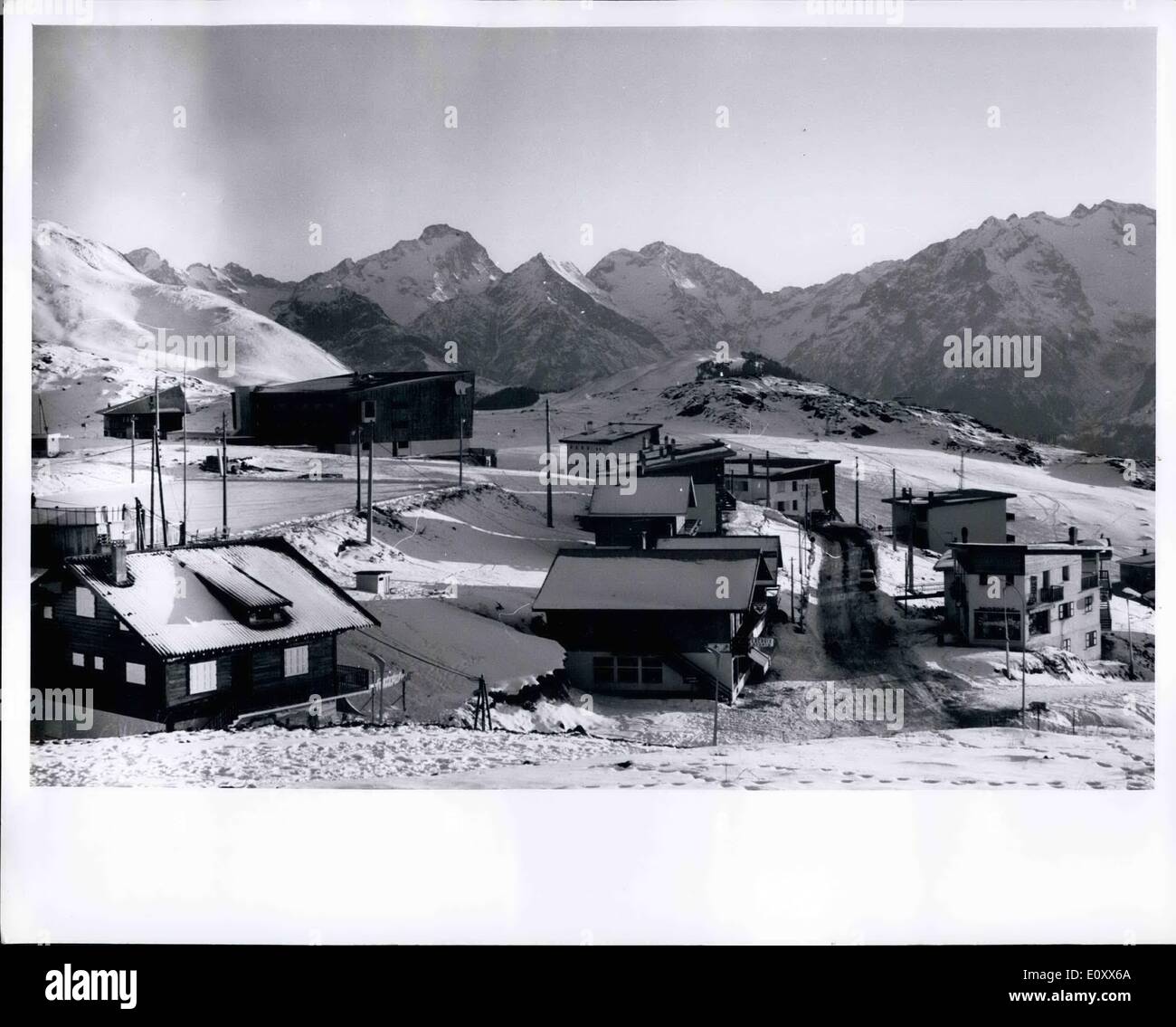 01 janvier 1968 - Grenoble, France. Site de Jeux Olympiques d'hiver. Alpe d'Huez. Banque D'Images