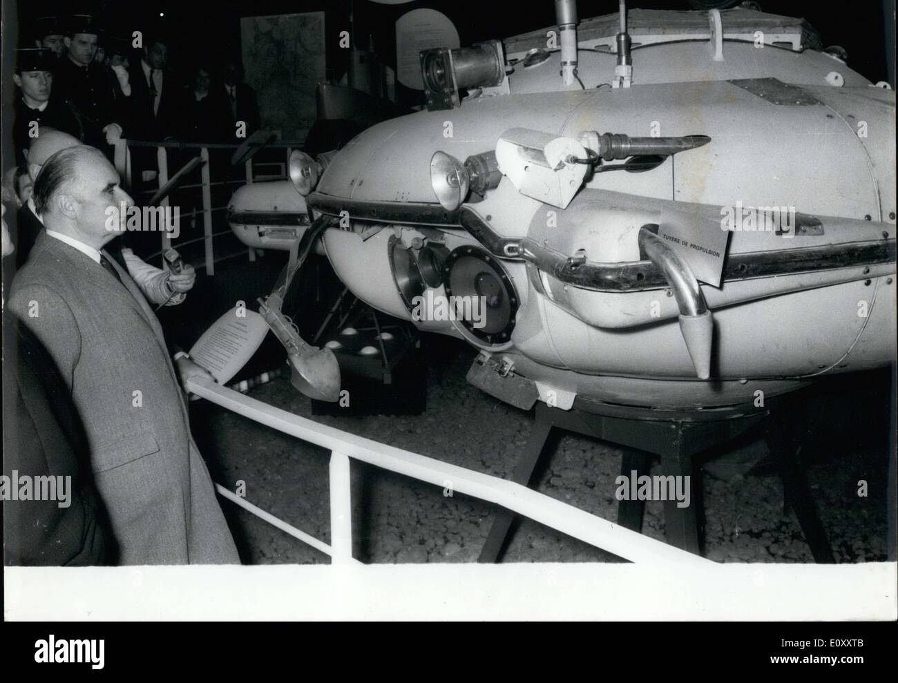 12 janvier 1968 - avec Mini-Submarine Pompidou Banque D'Images