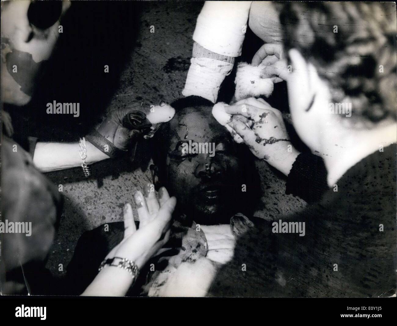 24 mai 1968 - Démonstration par les étudiants dans le Quartier Latin Banque D'Images